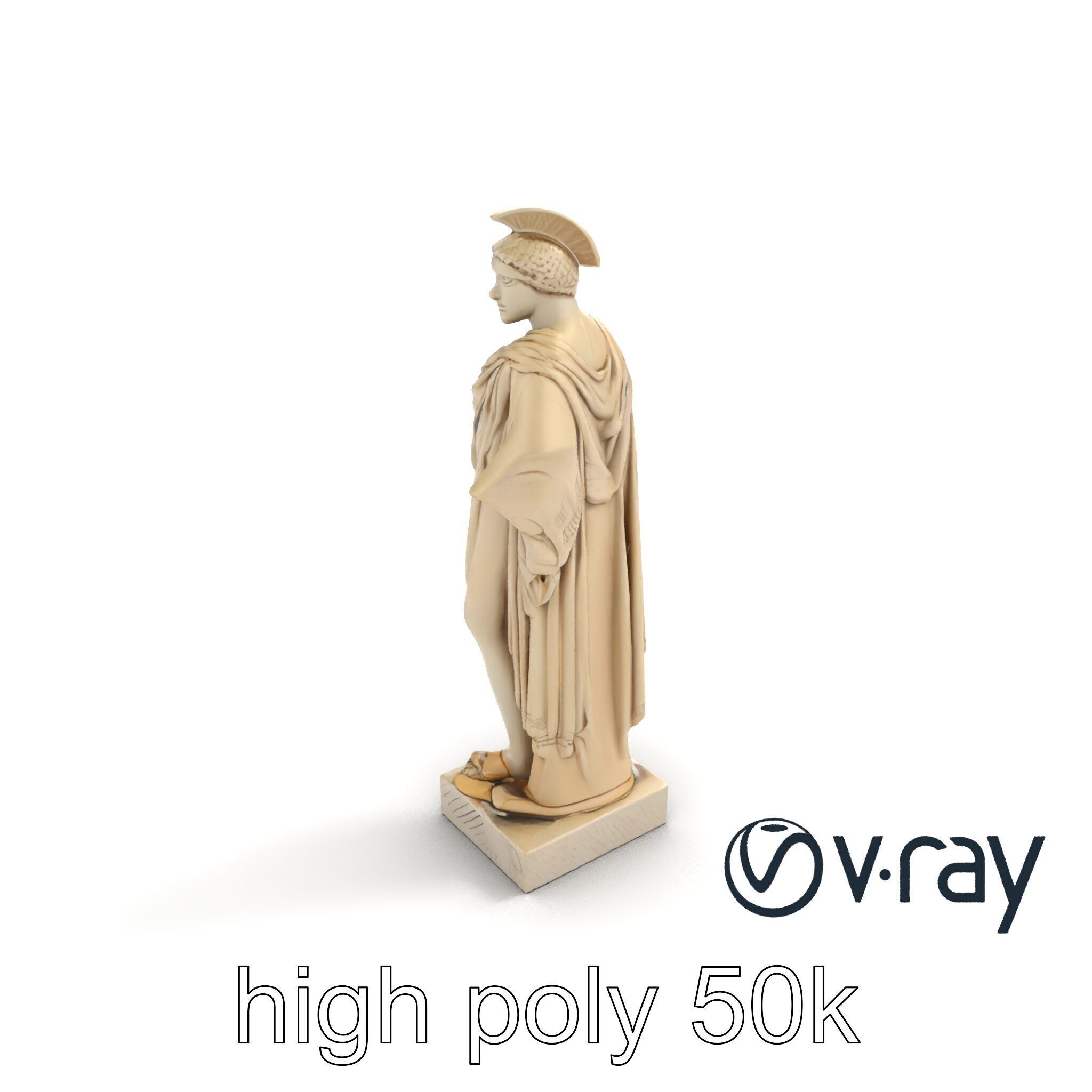 Charioteer of Delphi Statue model pack Low-poly 3D model_9