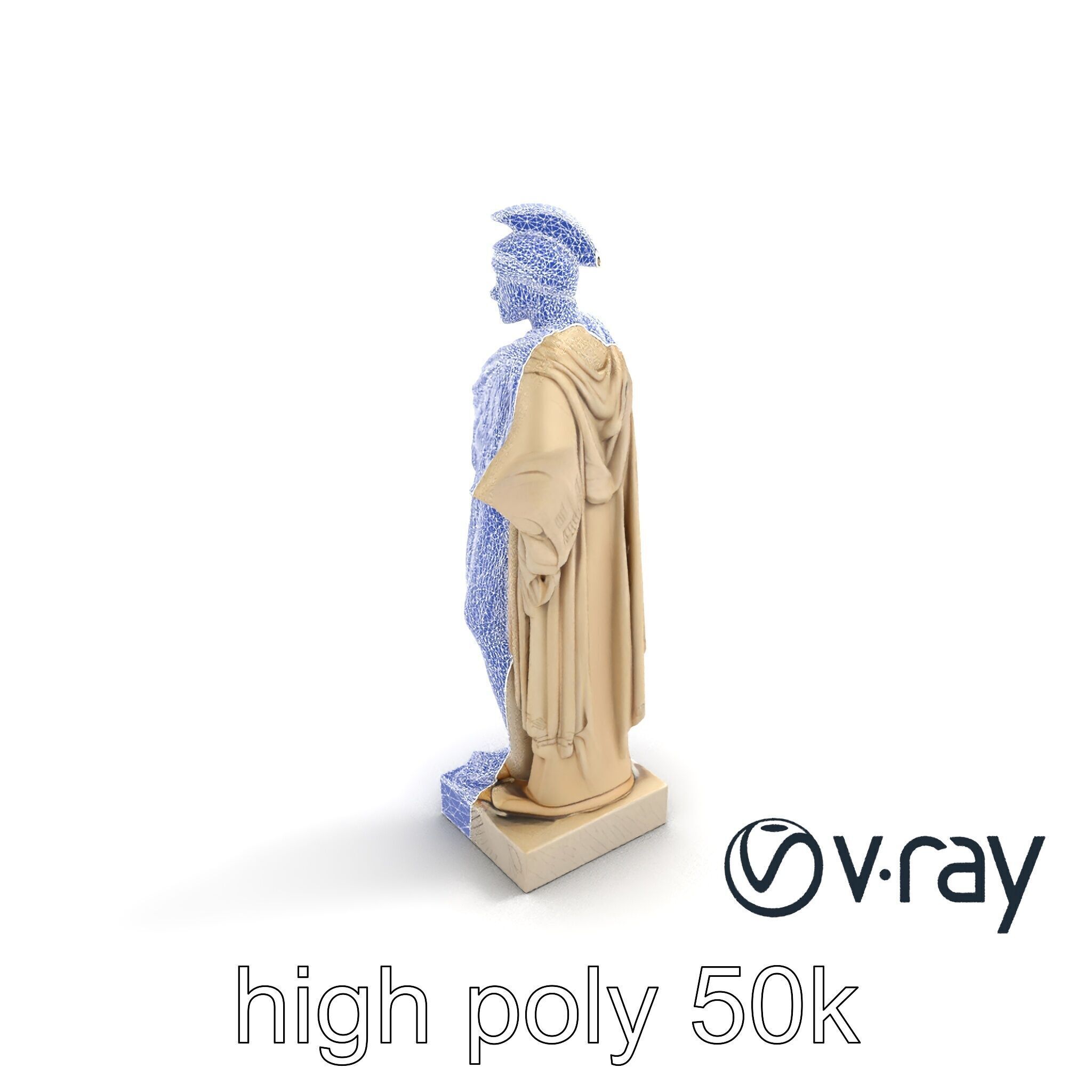 Charioteer of Delphi Statue model pack Low-poly 3D model_14