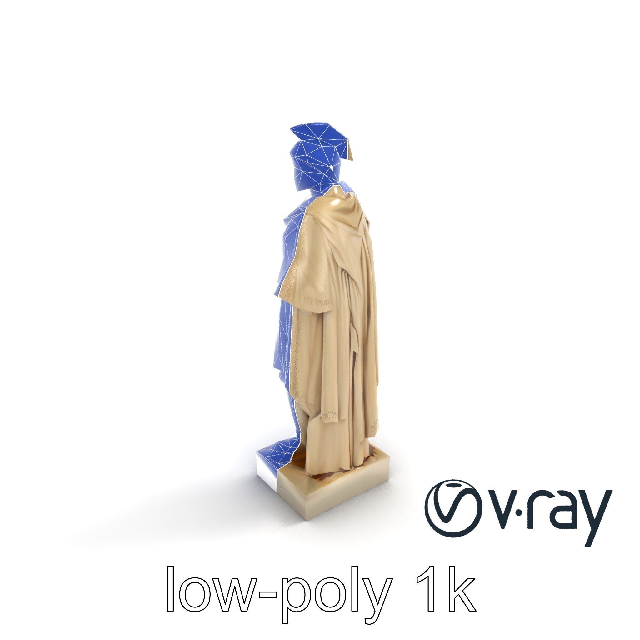 Charioteer of Delphi Statue model pack Low-poly 3D model_10