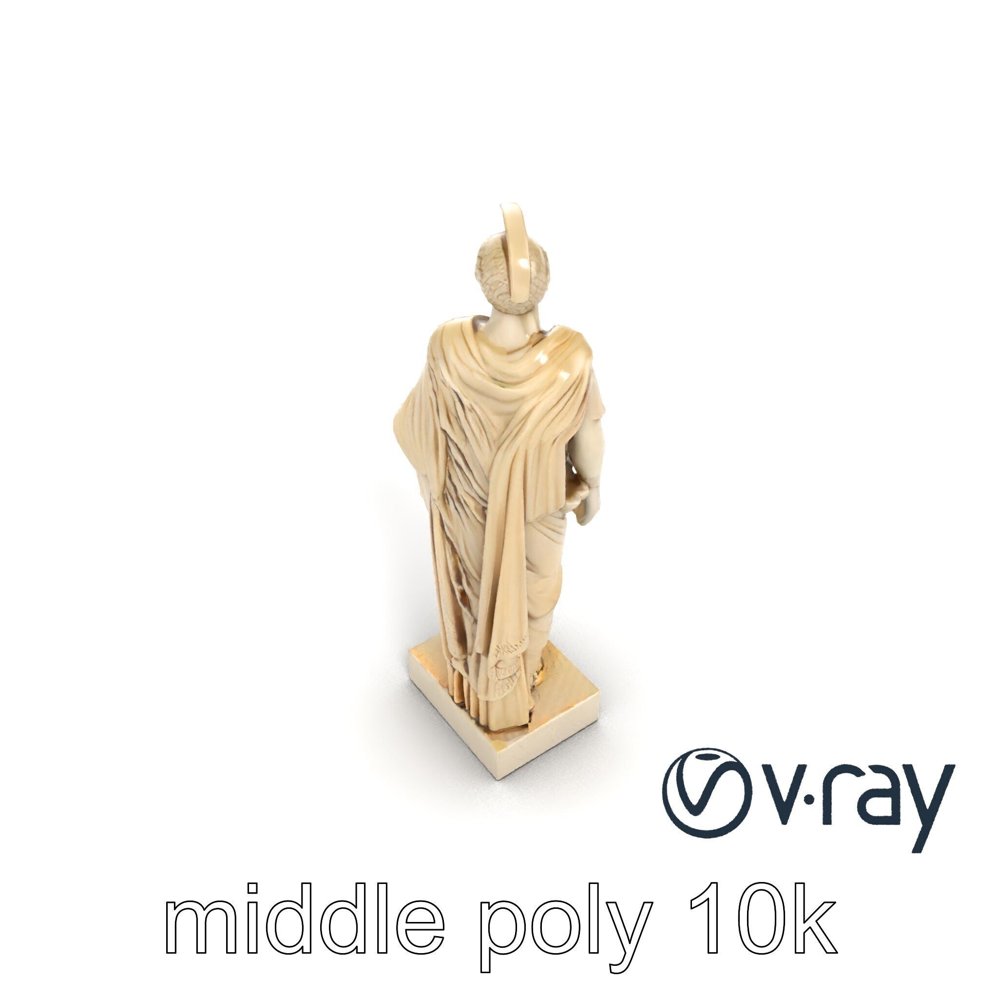 Charioteer of Delphi Statue model pack Low-poly 3D model_13