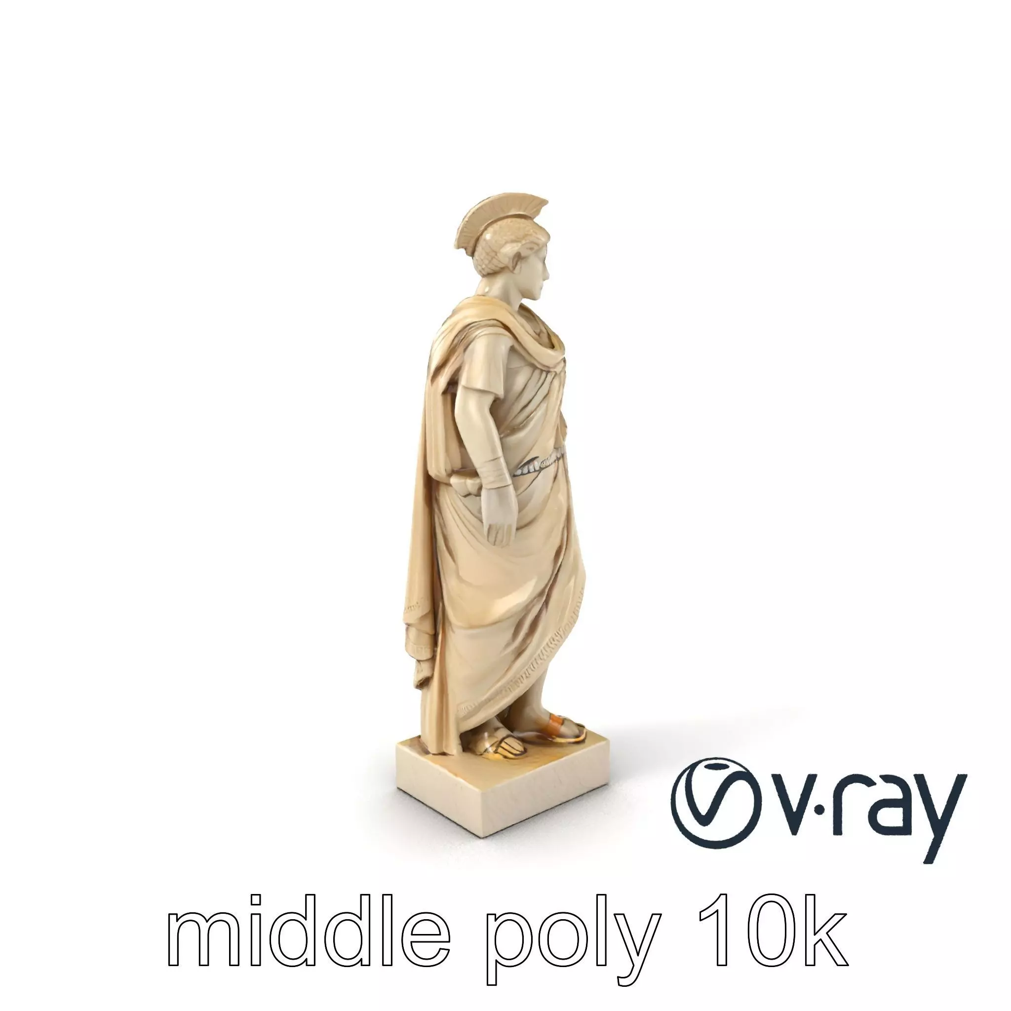 Charioteer of Delphi Statue model pack Low-poly 3D model_0