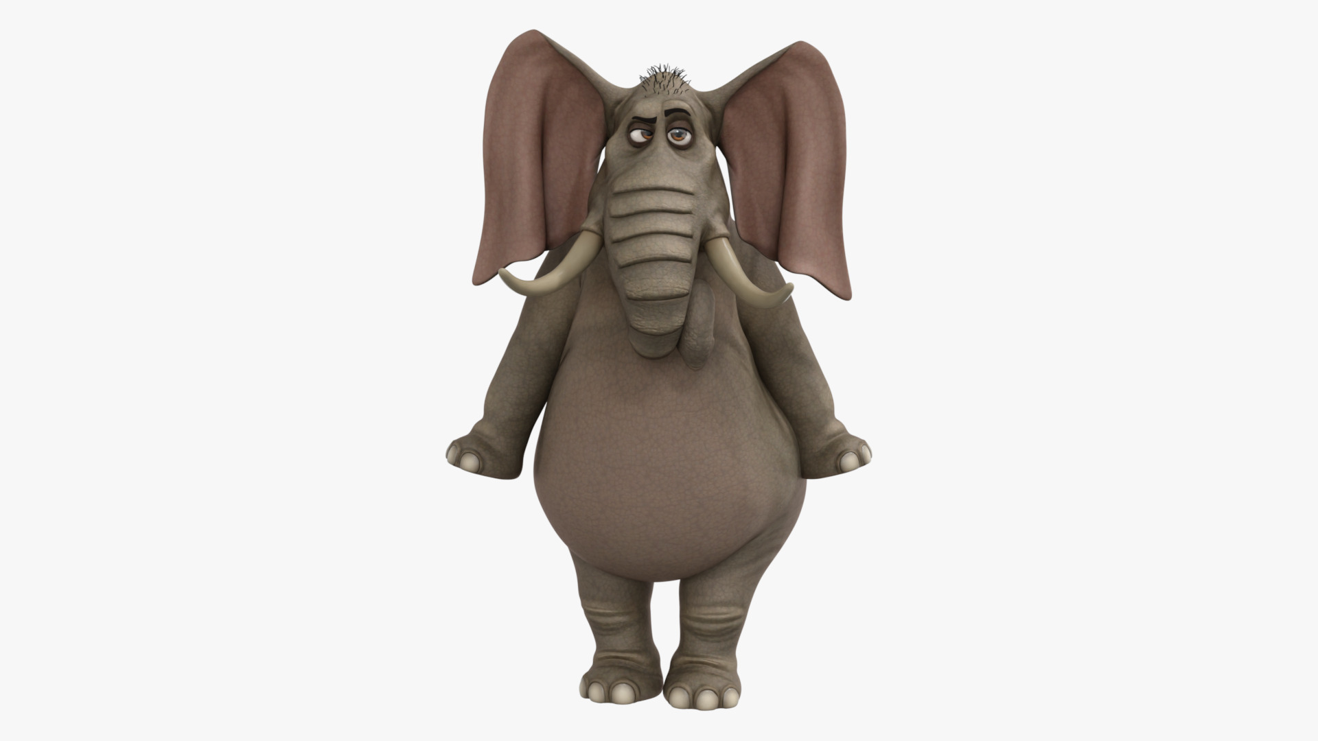 Elephant Cartoon Rigged Low-poly 3D model_10