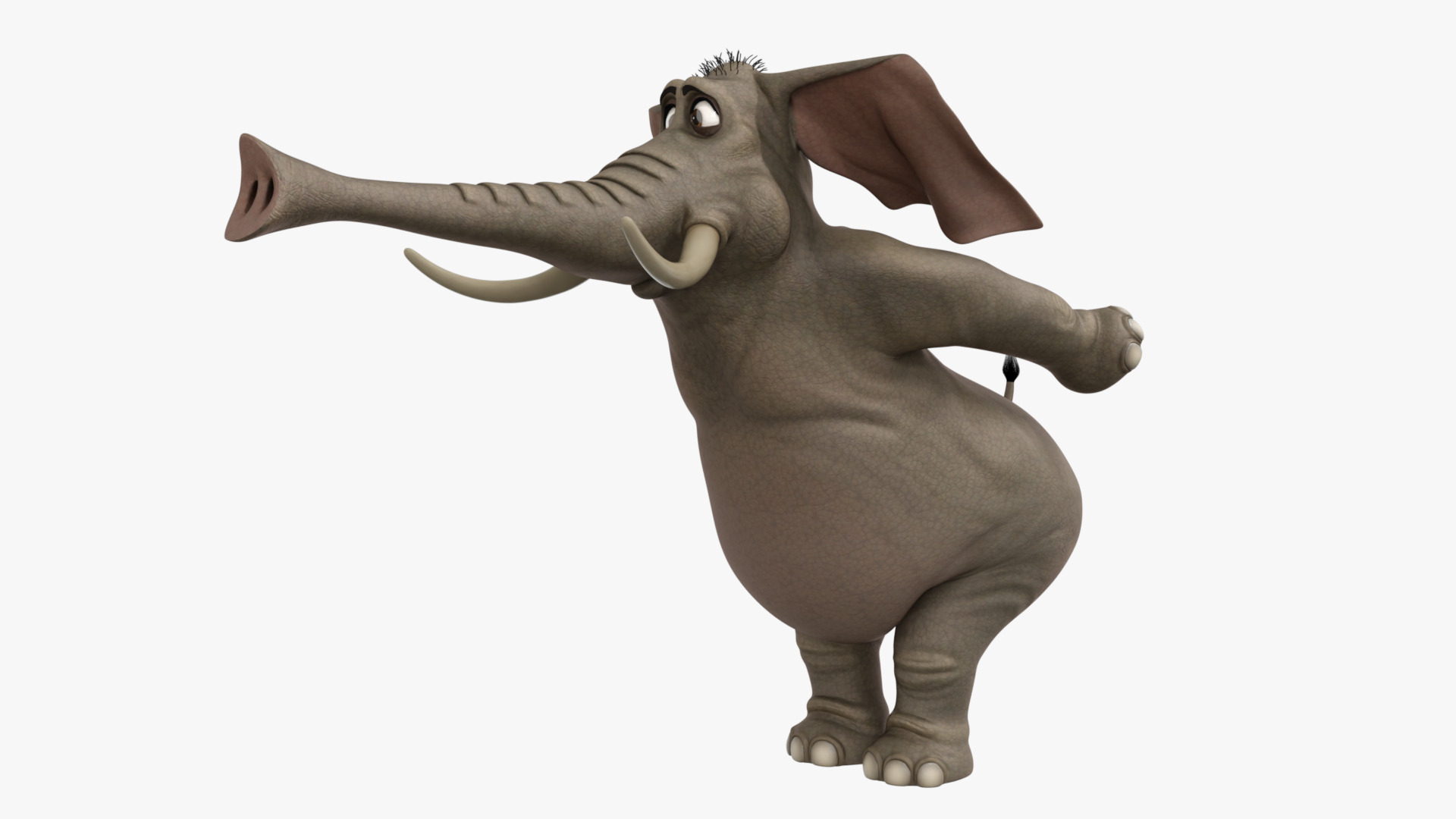 Elephant Cartoon Rigged Low-poly 3D model_13