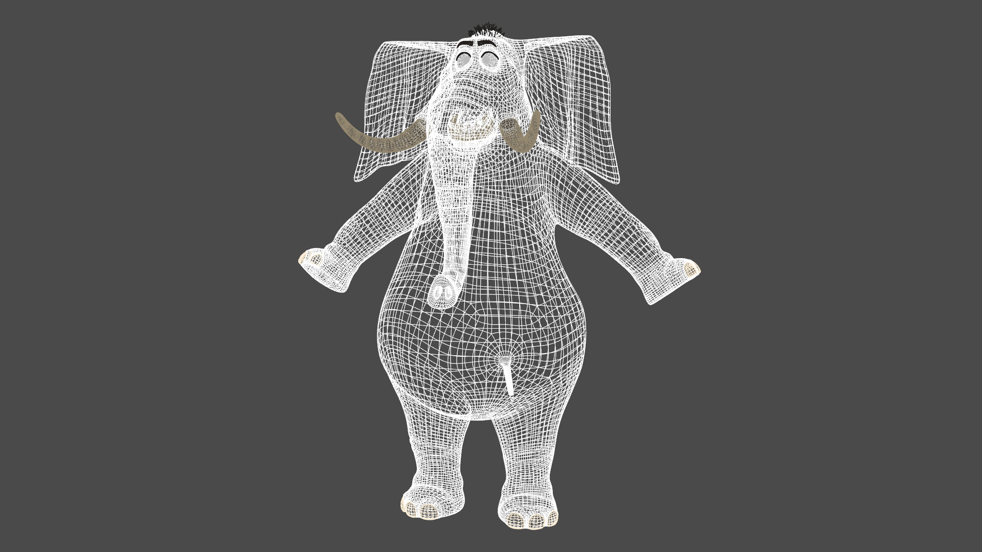 Elephant Cartoon Rigged Low-poly 3D model_19