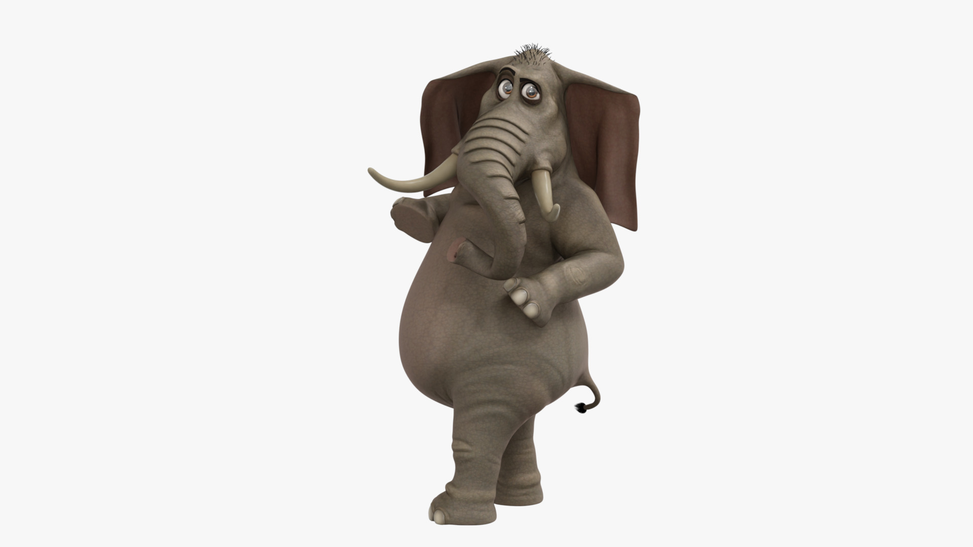 Elephant Cartoon Rigged Low-poly 3D model_11