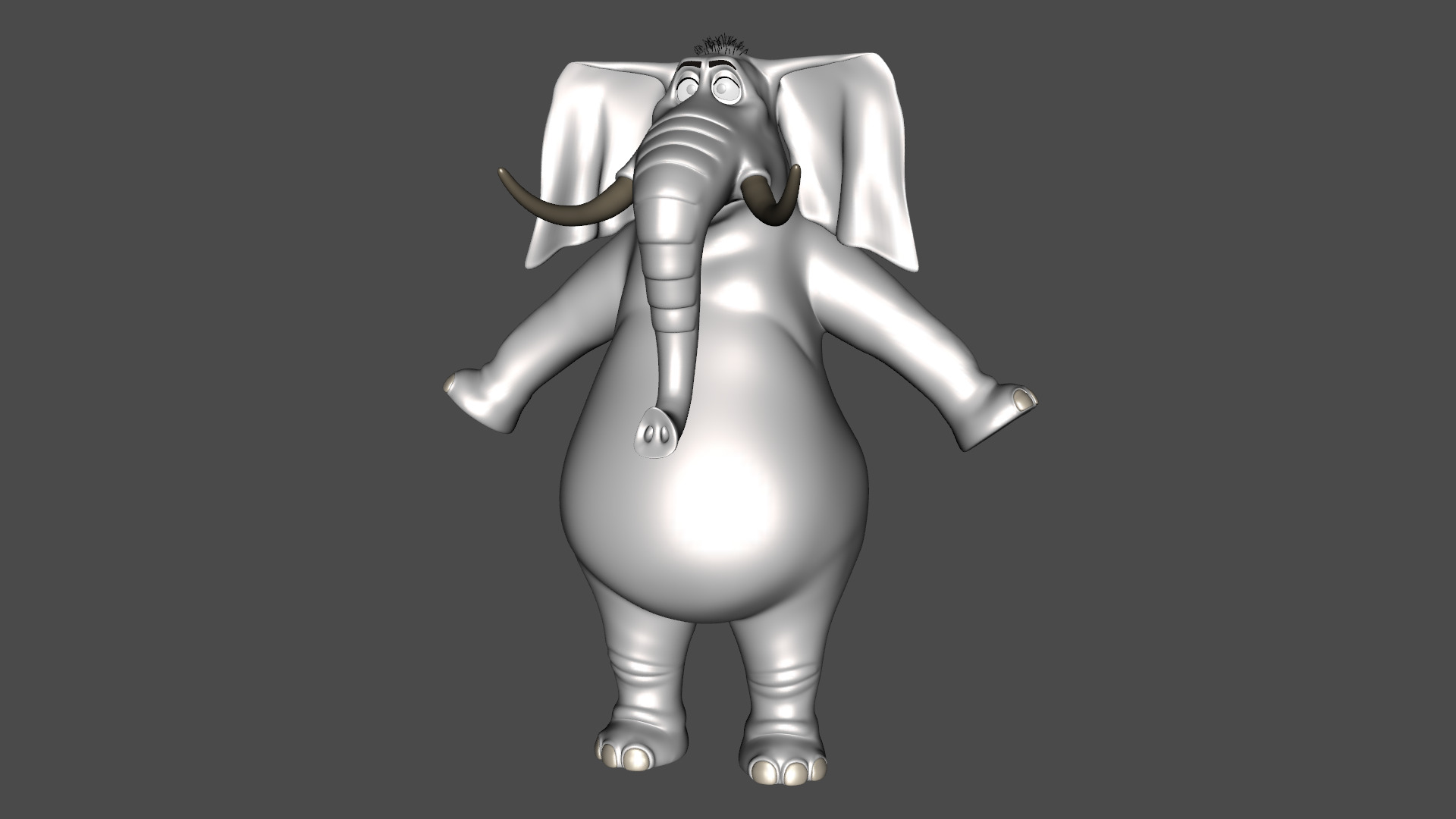 Elephant Cartoon Rigged Low-poly 3D model_17