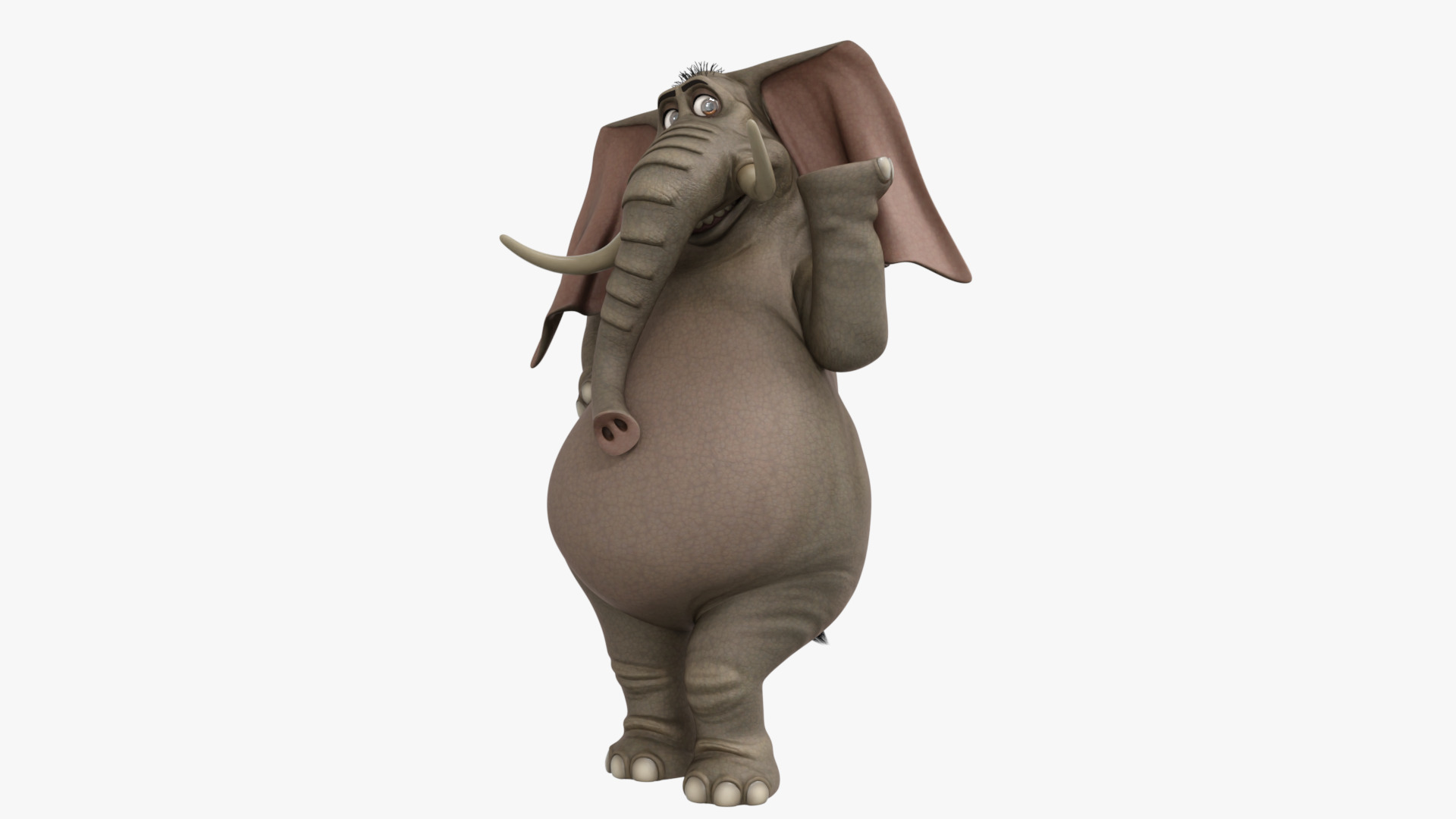 Elephant Cartoon Rigged Low-poly 3D model_6