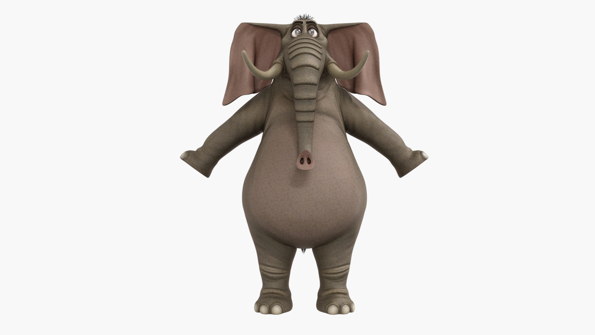 Elephant Cartoon Rigged Low-poly 3D model_4