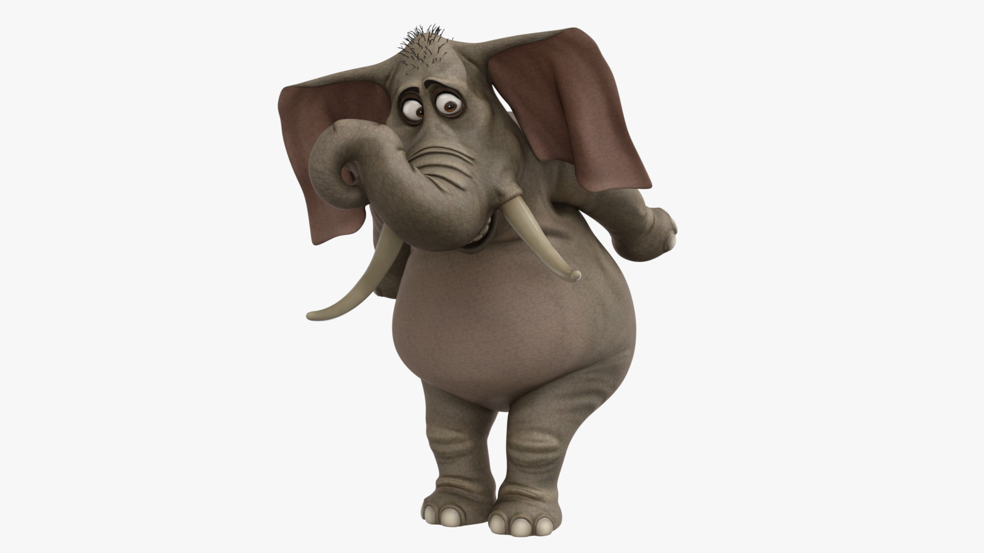 Elephant Cartoon Rigged Low-poly 3D model_5