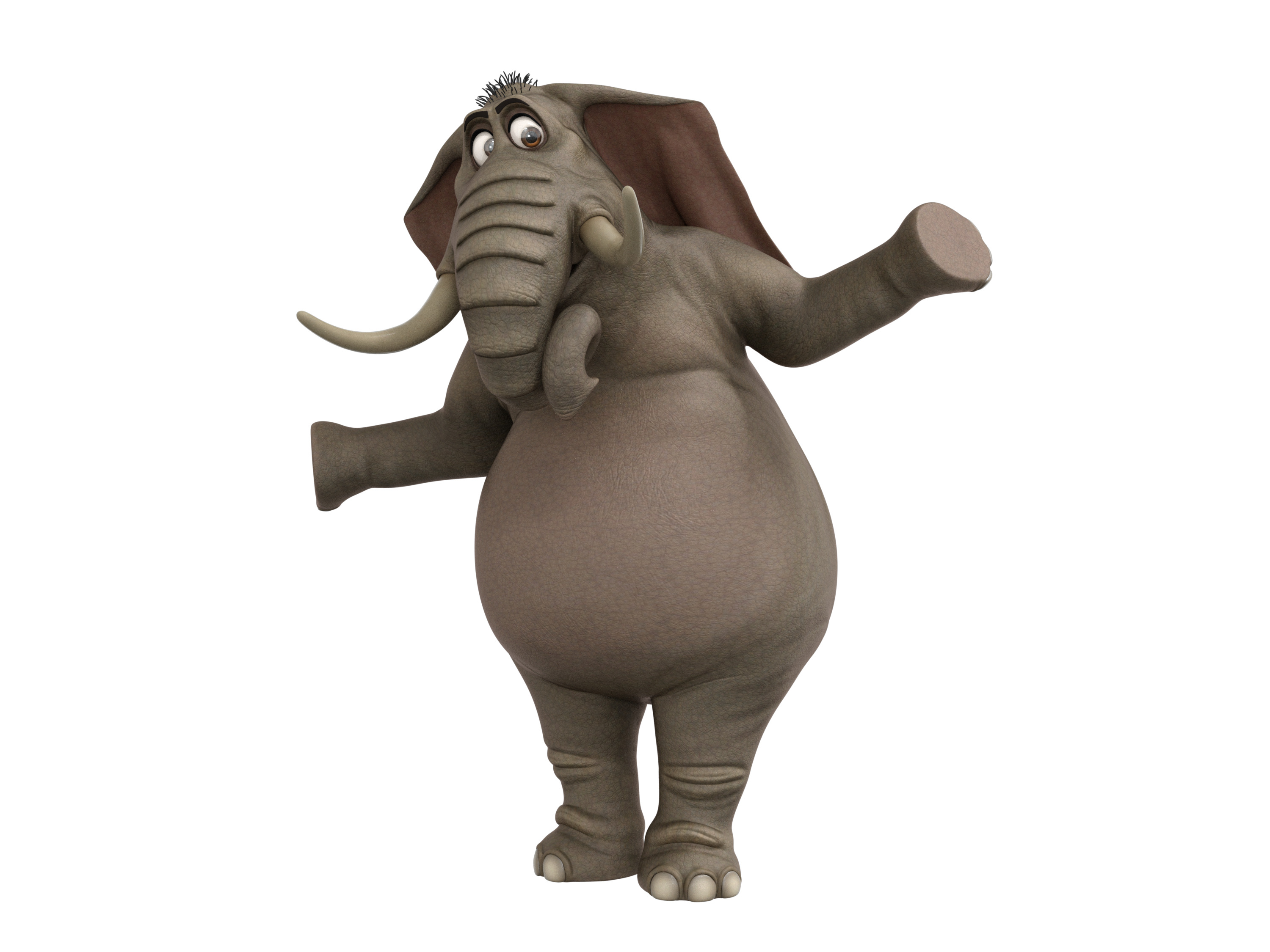 Elephant Cartoon Rigged Low-poly 3D model_2