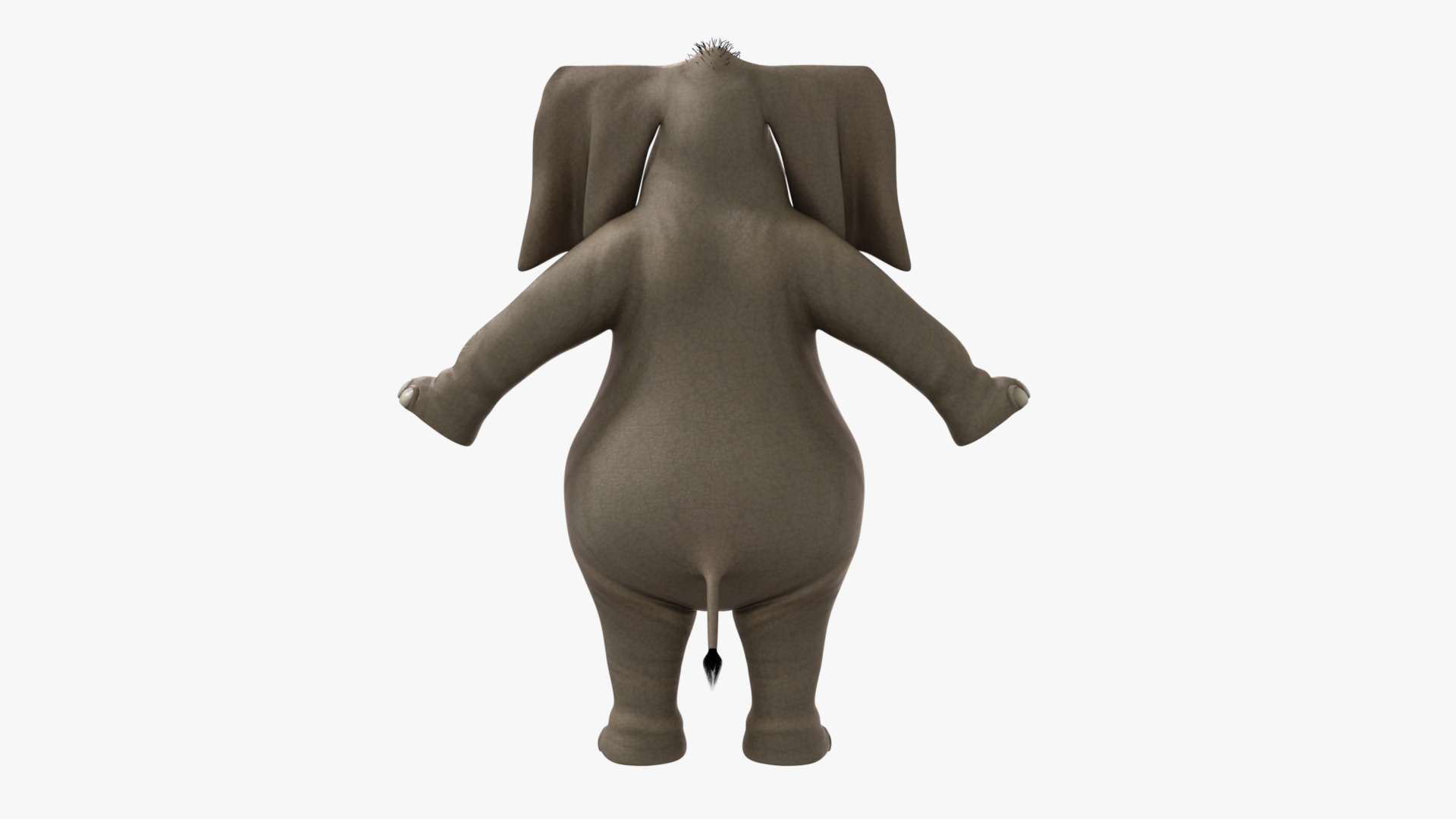 Elephant Cartoon Rigged Low-poly 3D model_9