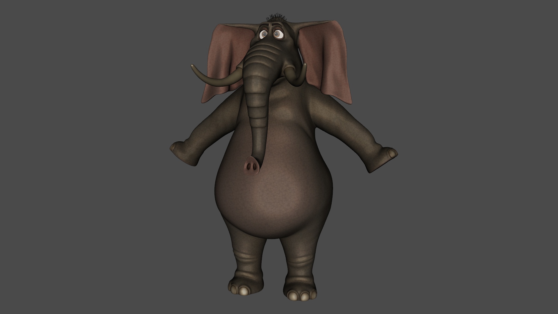 Elephant Cartoon Rigged Low-poly 3D model_15