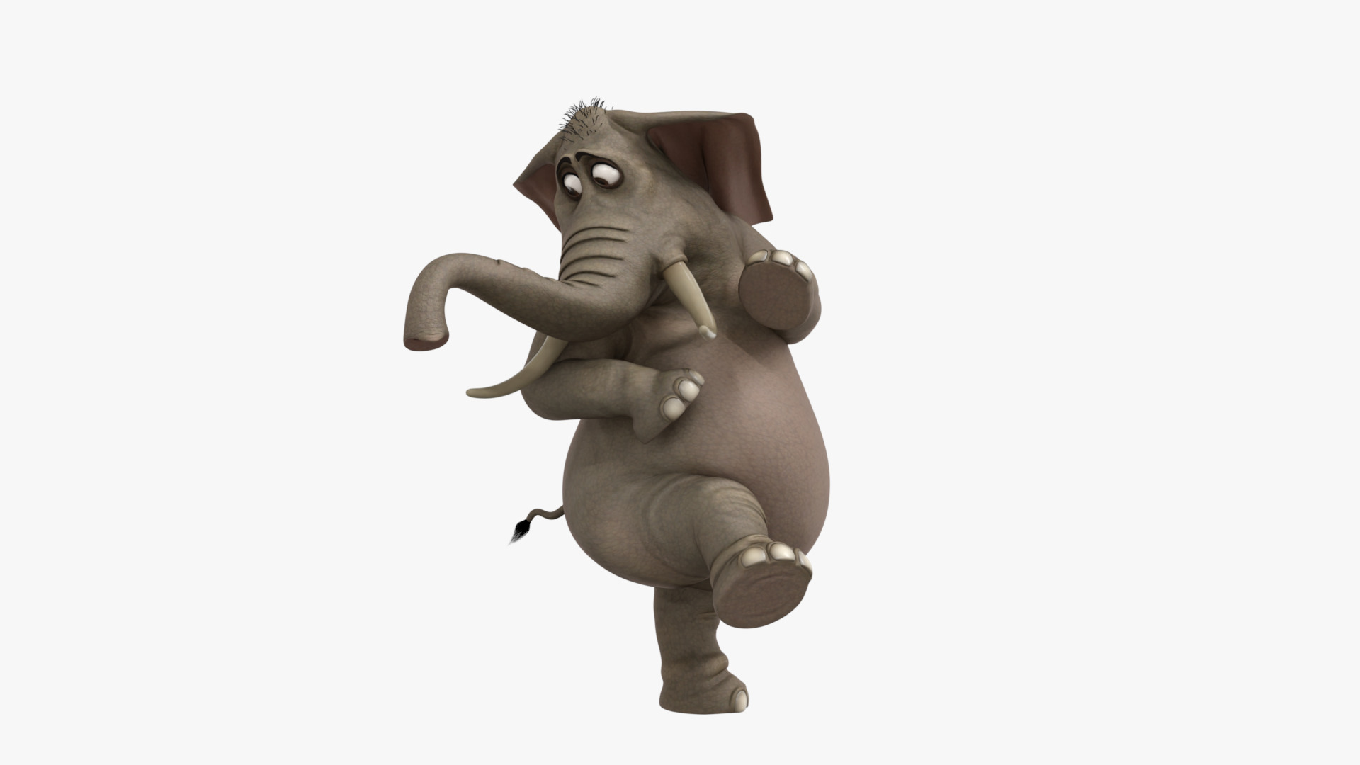 Elephant Cartoon Rigged Low-poly 3D model_12