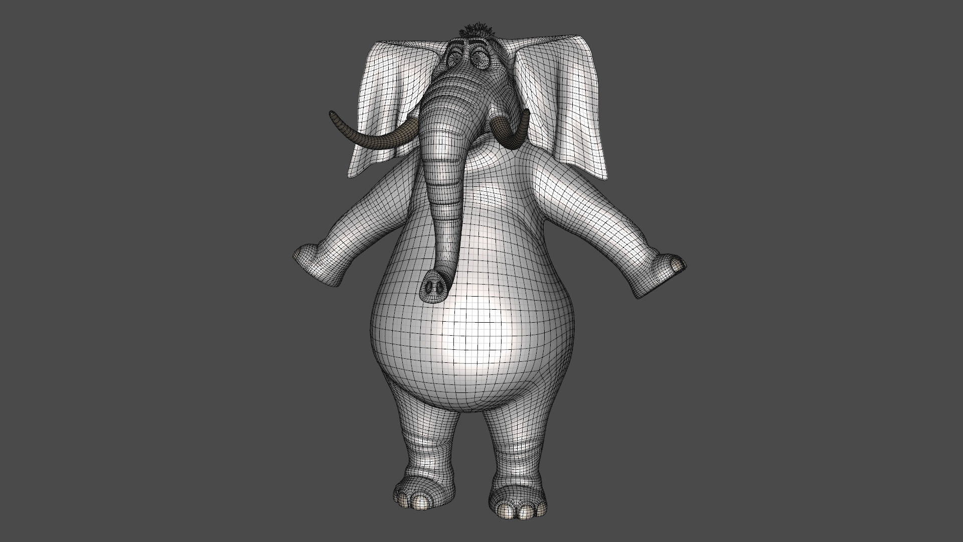 Elephant Cartoon Rigged Low-poly 3D model_18