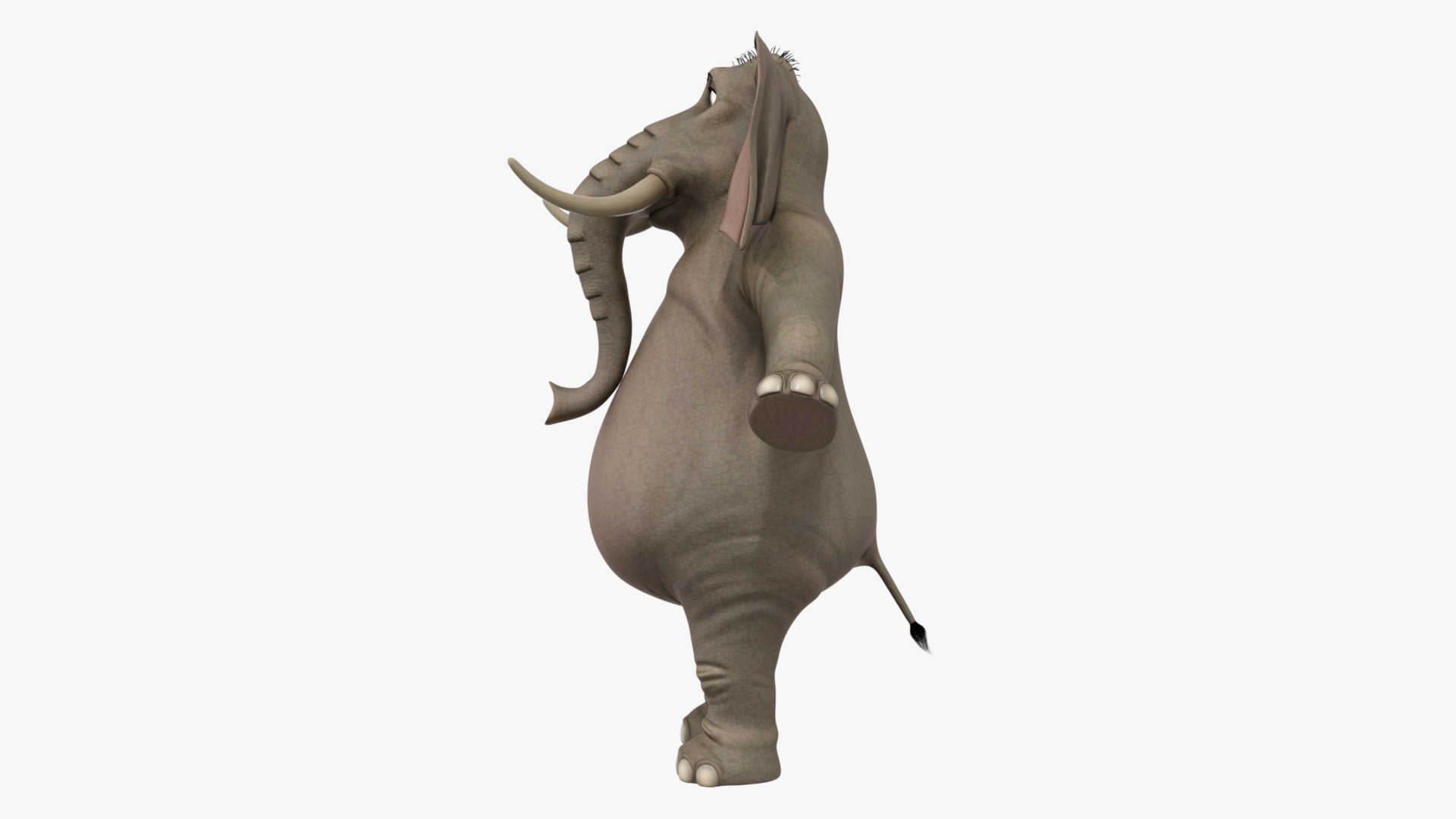 Elephant Cartoon Rigged Low-poly 3D model_8