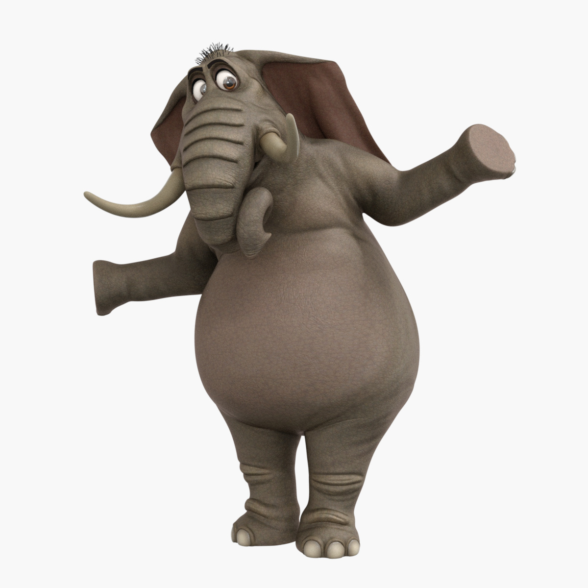 Elephant Cartoon Rigged Low-poly 3D model_14