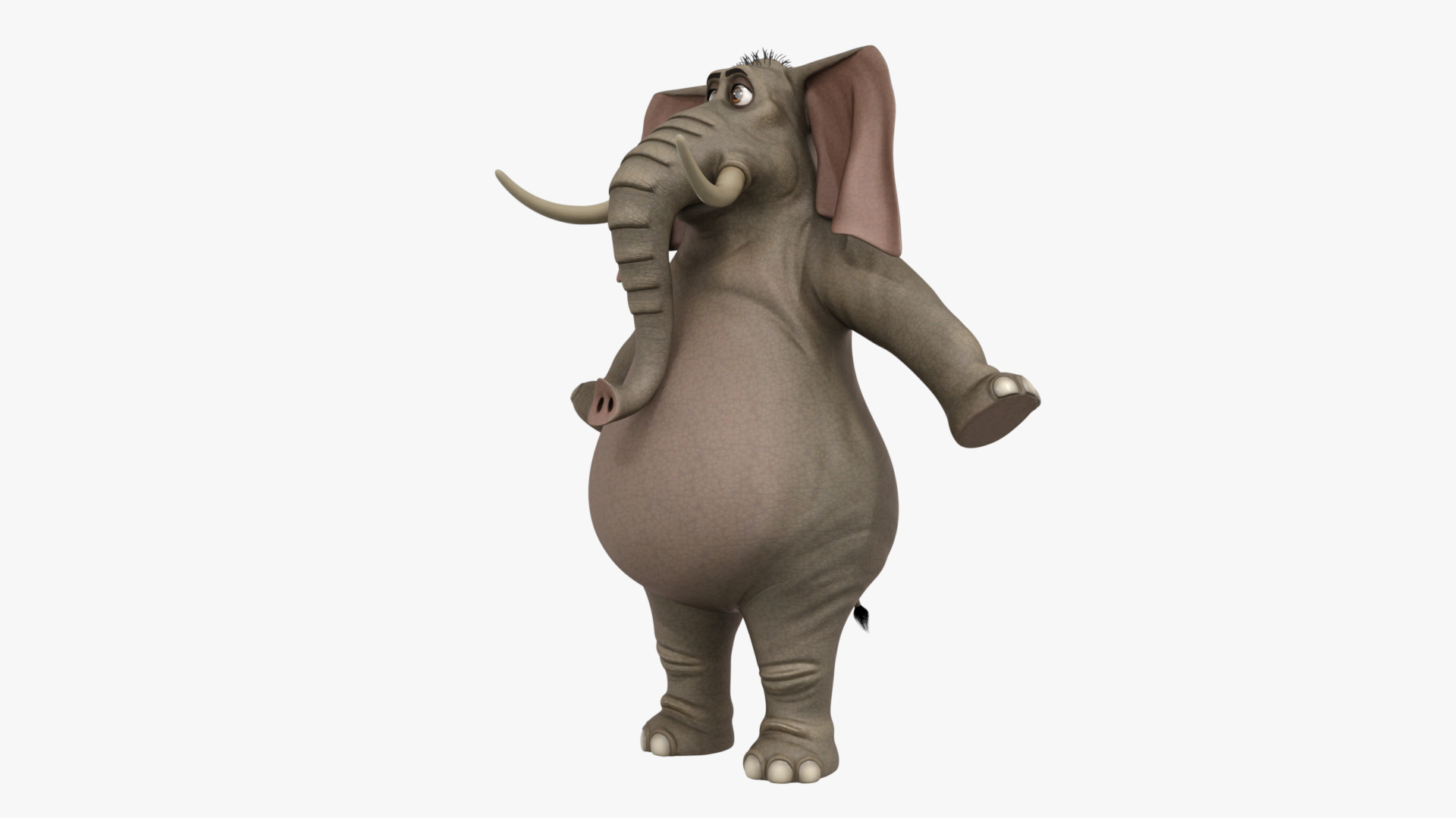 Elephant Cartoon Rigged Low-poly 3D model_7