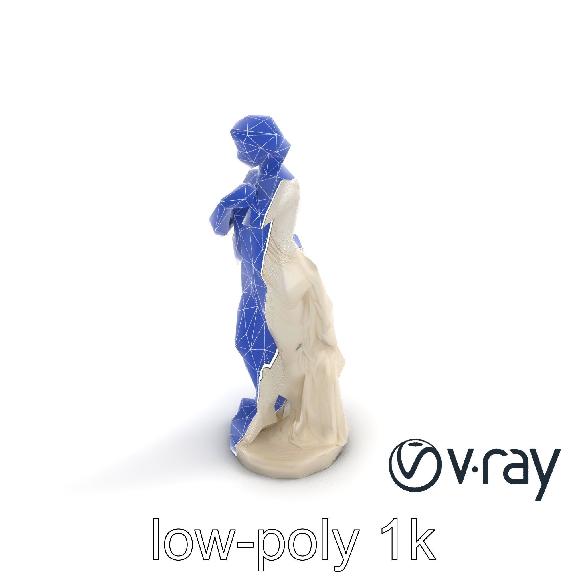 Graceful Classical Nymph Statue model pack Low-poly 3D model_25