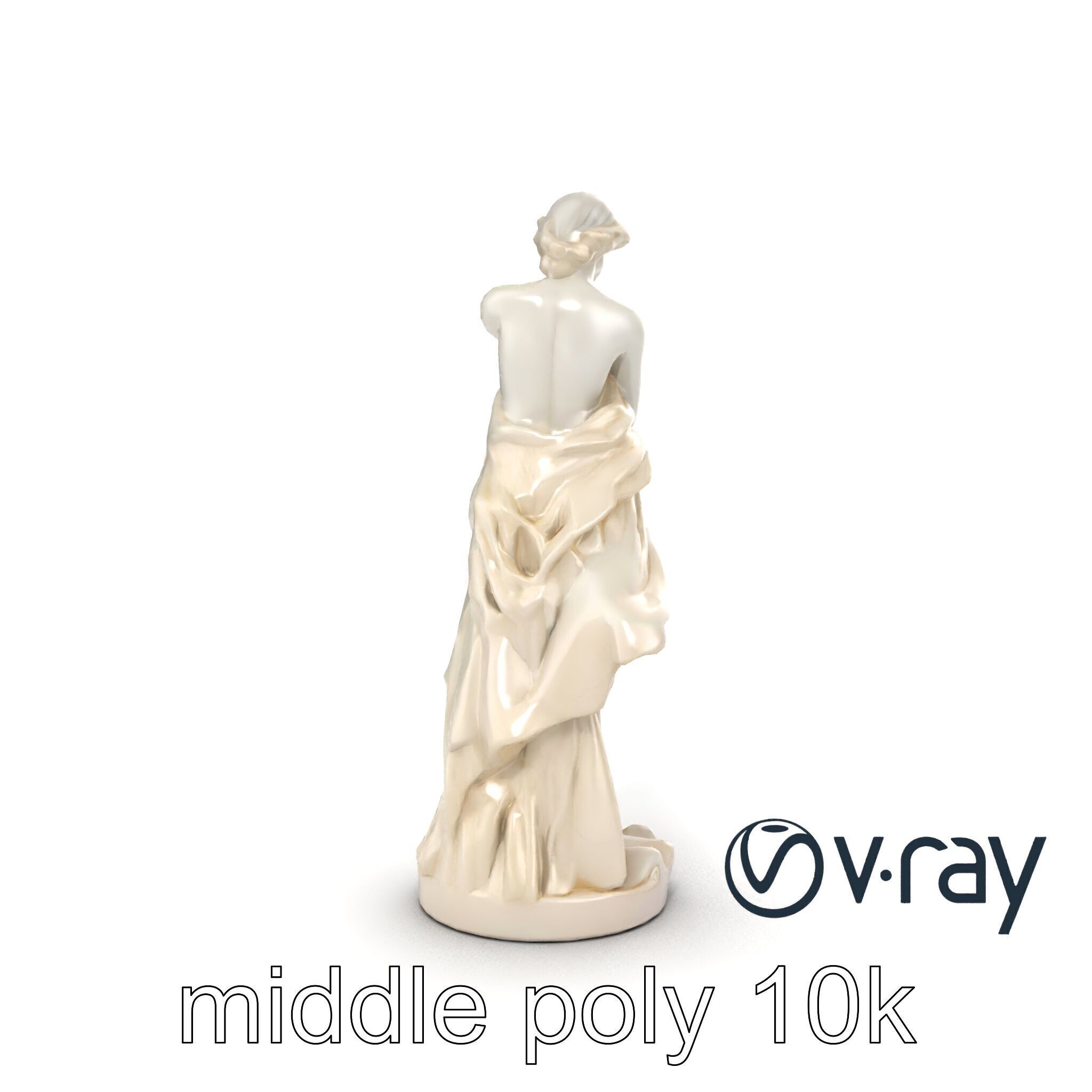 Graceful Classical Nymph Statue model pack Low-poly 3D model_13