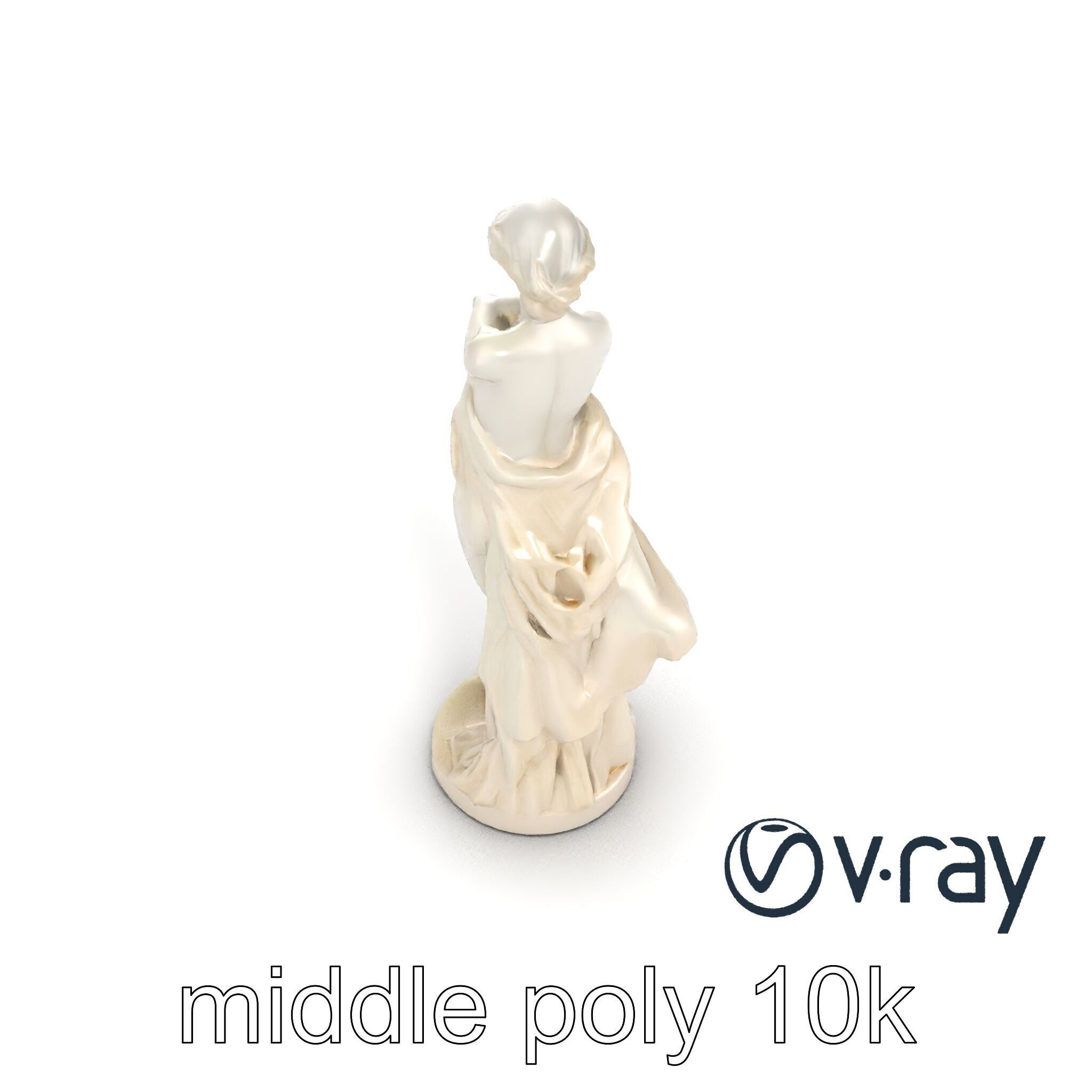 Graceful Classical Nymph Statue model pack Low-poly 3D model_21