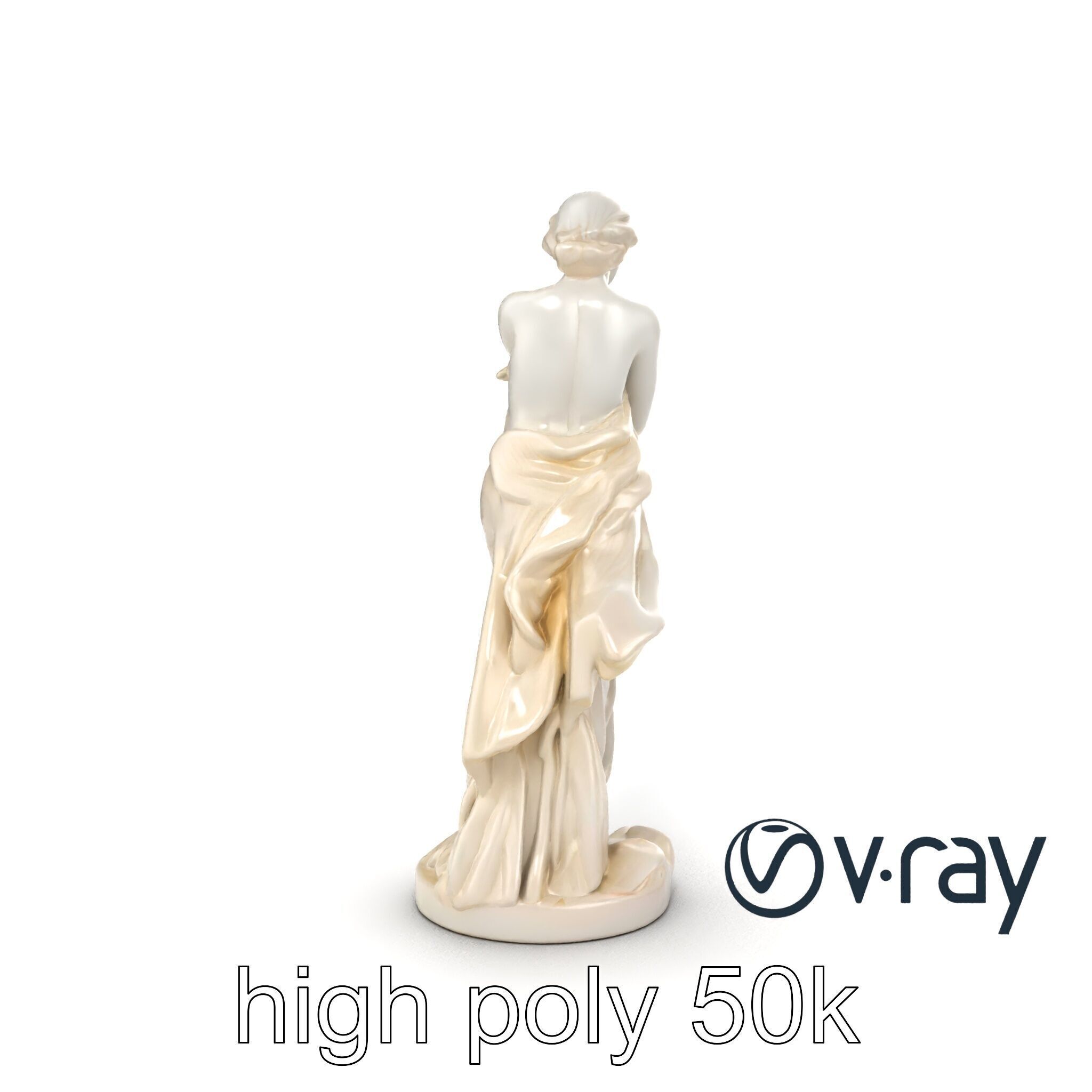 Graceful Classical Nymph Statue model pack Low-poly 3D model_29