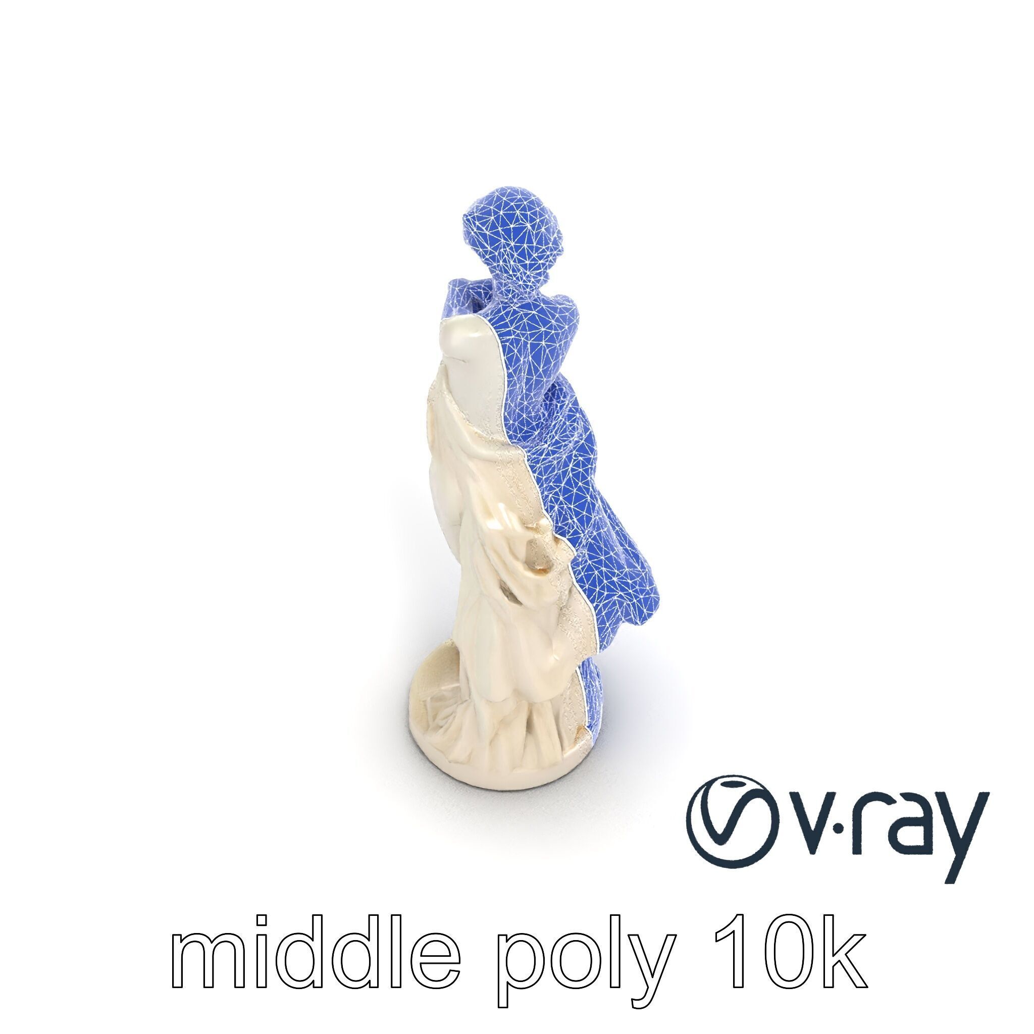 Graceful Classical Nymph Statue model pack Low-poly 3D model_17