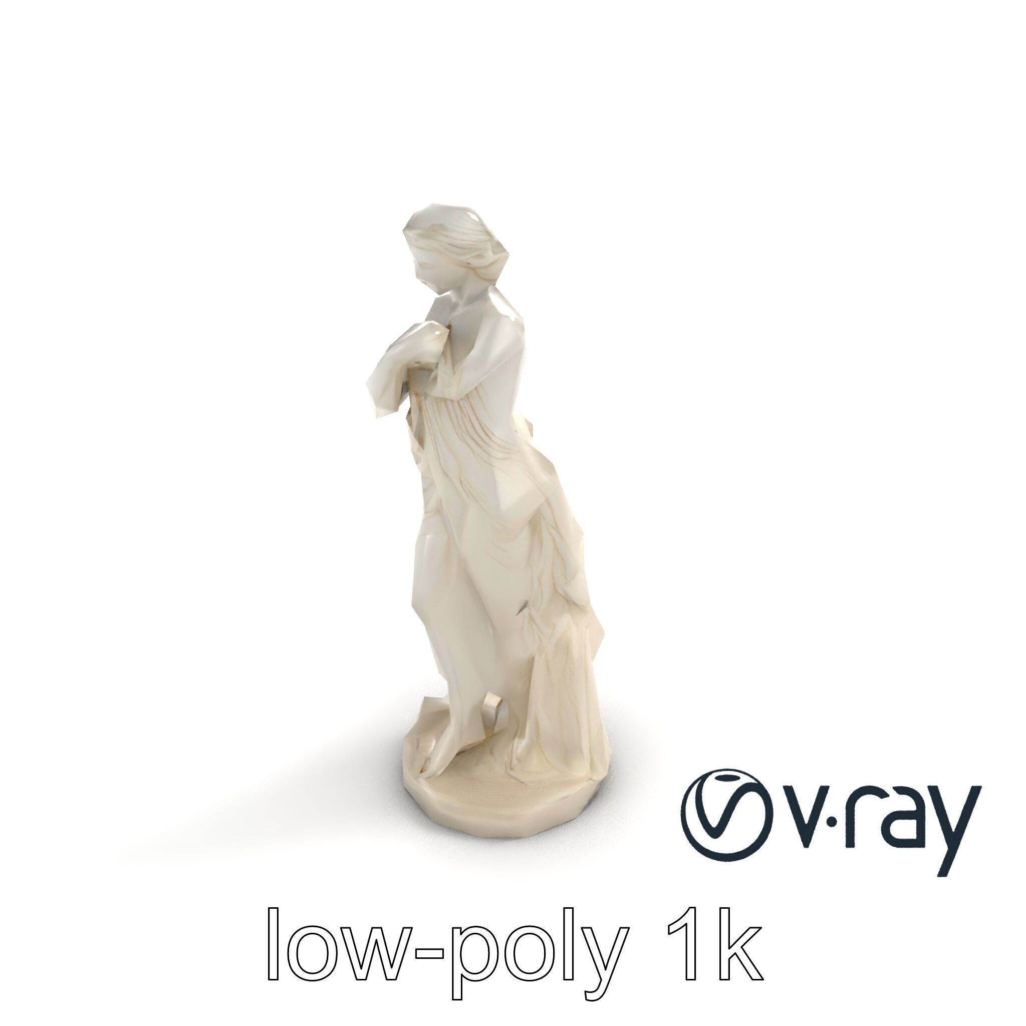 Graceful Classical Nymph Statue model pack Low-poly 3D model_6