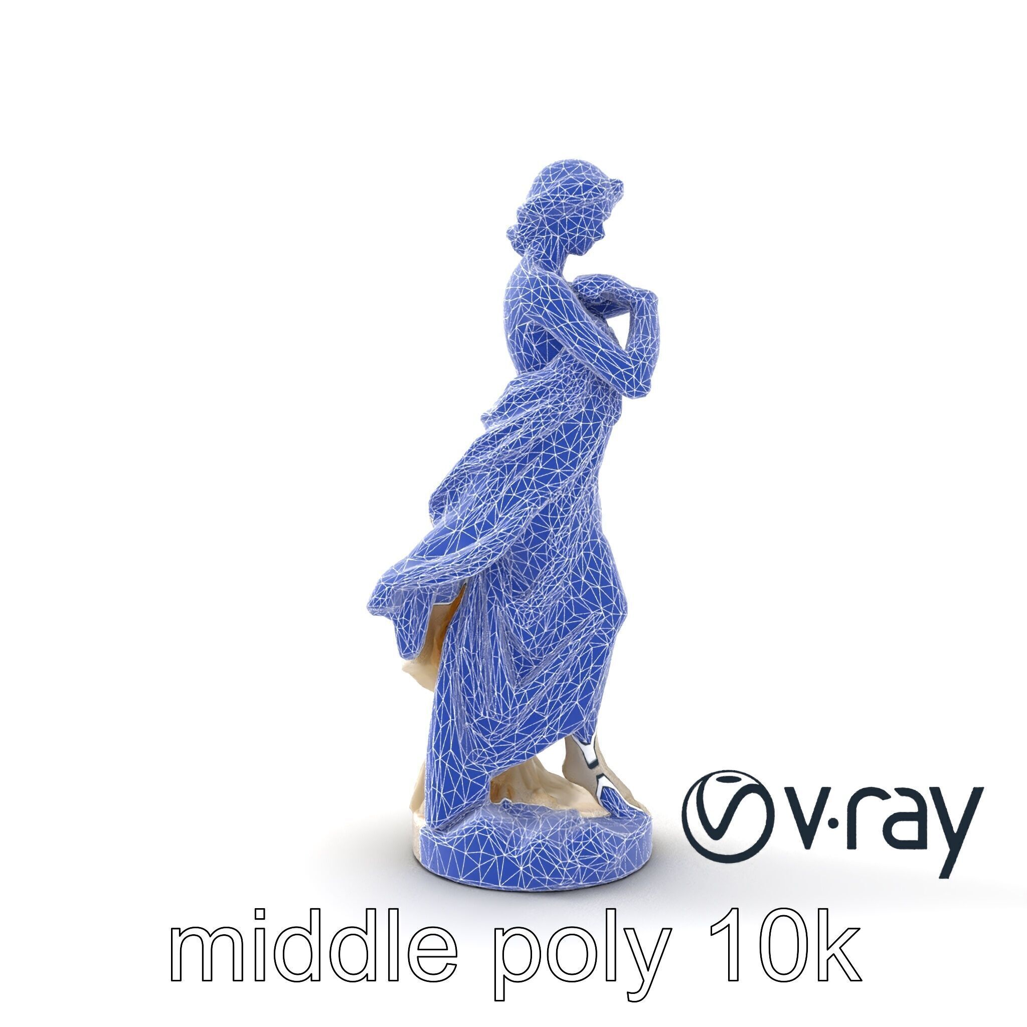 Graceful Classical Nymph Statue model pack Low-poly 3D model_19