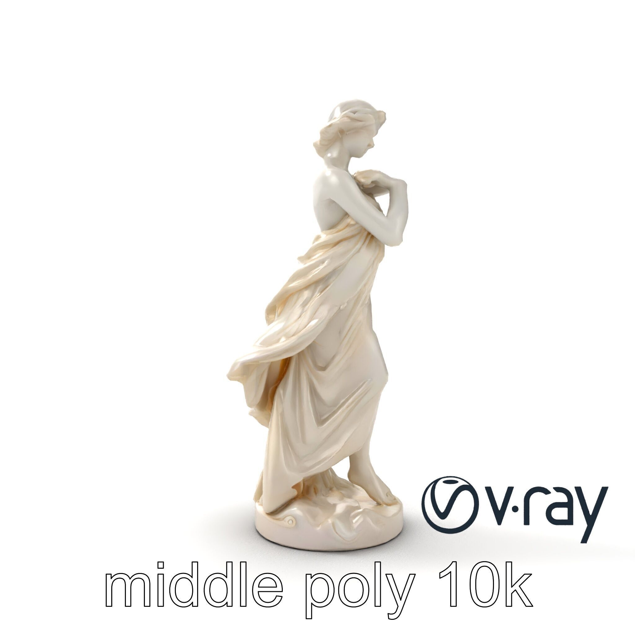 Graceful Classical Nymph Statue model pack Low-poly 3D model_23