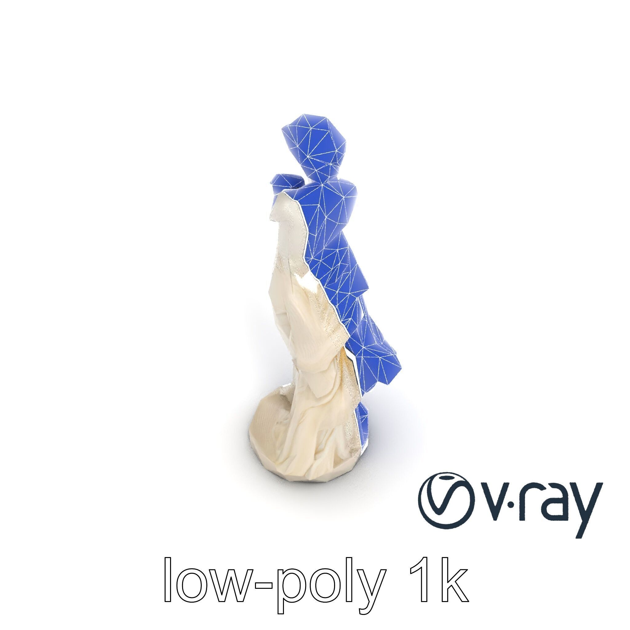 Graceful Classical Nymph Statue model pack Low-poly 3D model_20