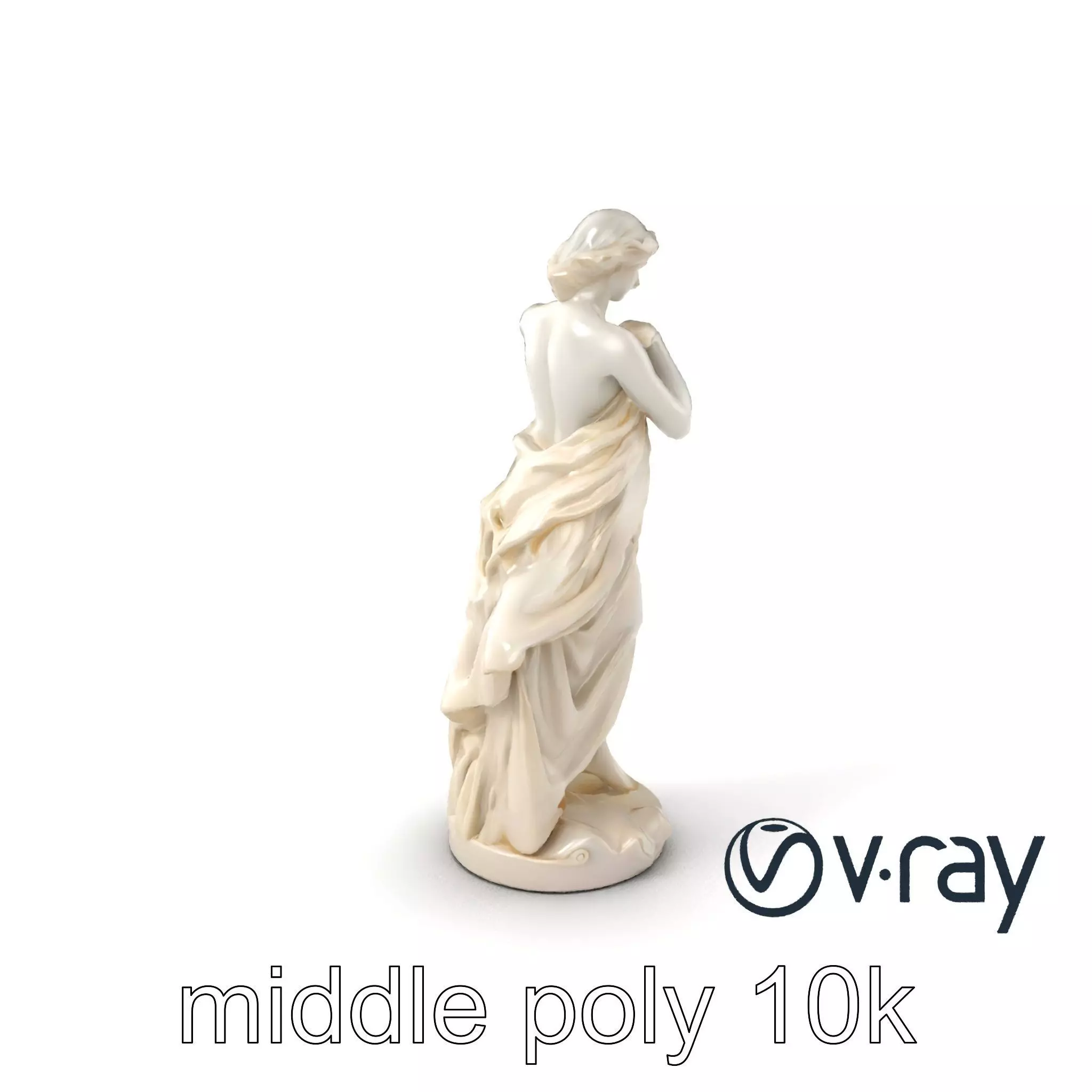 Graceful Classical Nymph Statue model pack Low-poly 3D model_0