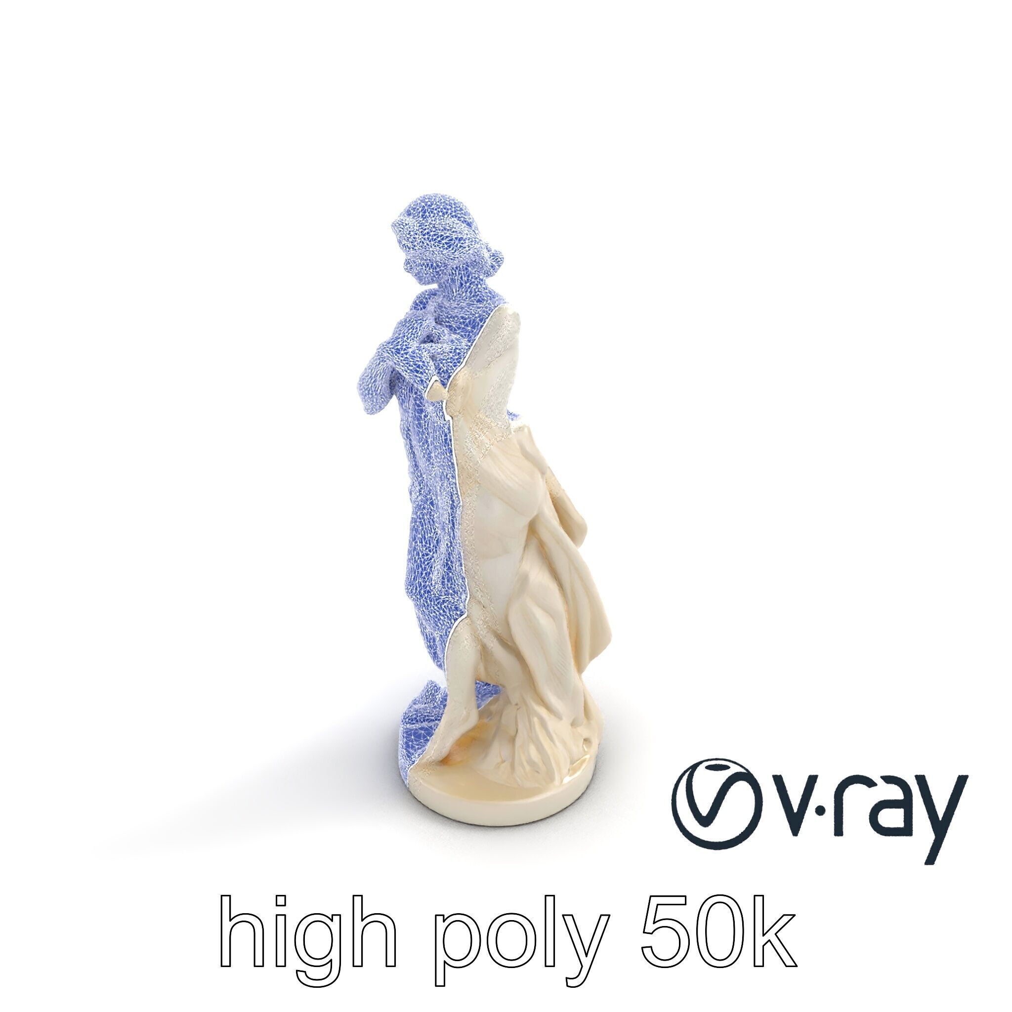 Graceful Classical Nymph Statue model pack Low-poly 3D model_11