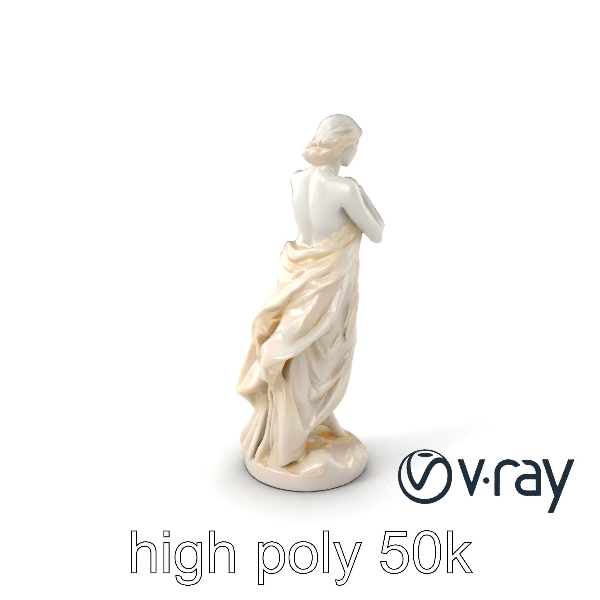 Graceful Classical Nymph Statue model pack Low-poly 3D model_1
