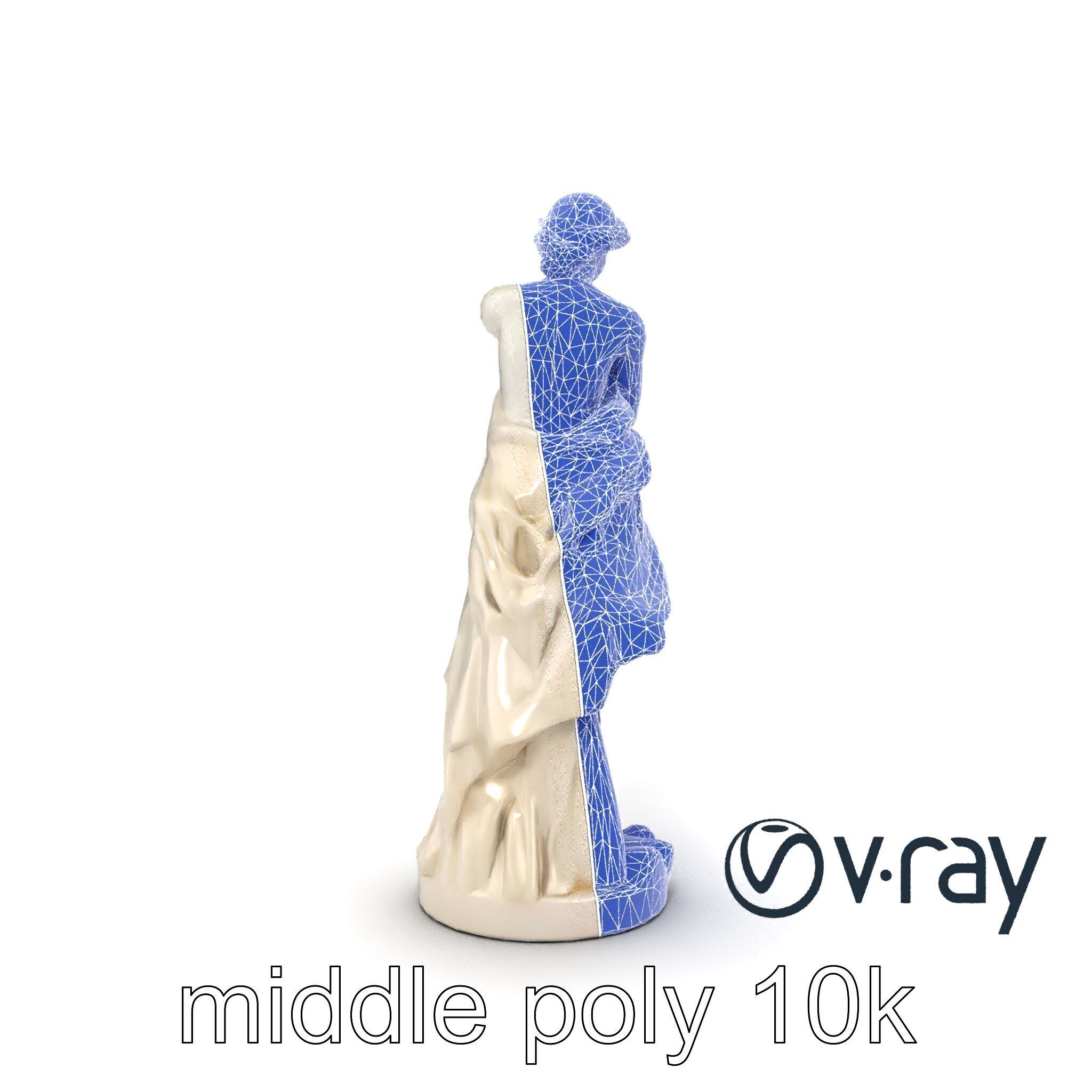 Graceful Classical Nymph Statue model pack Low-poly 3D model_18