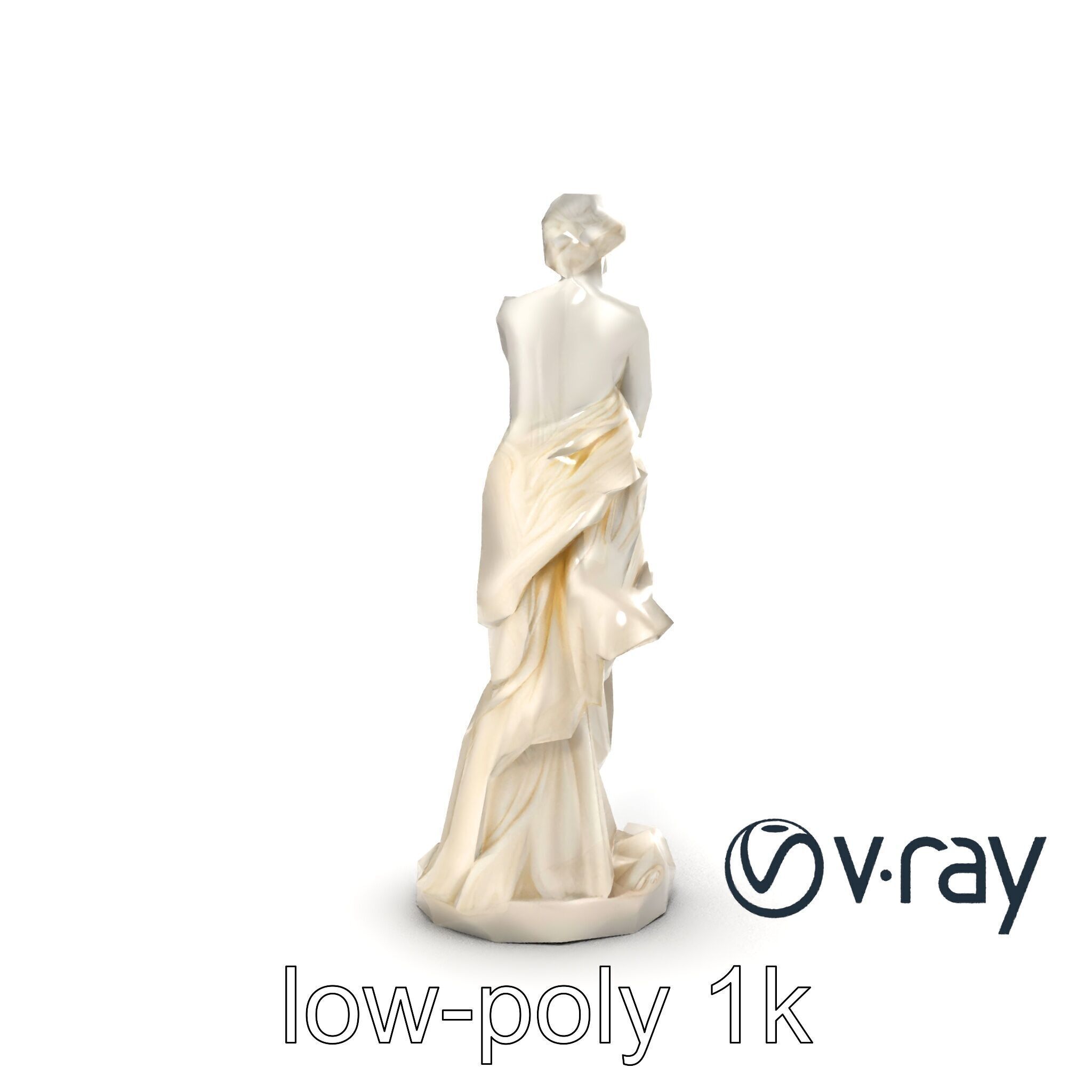 Graceful Classical Nymph Statue model pack Low-poly 3D model_30