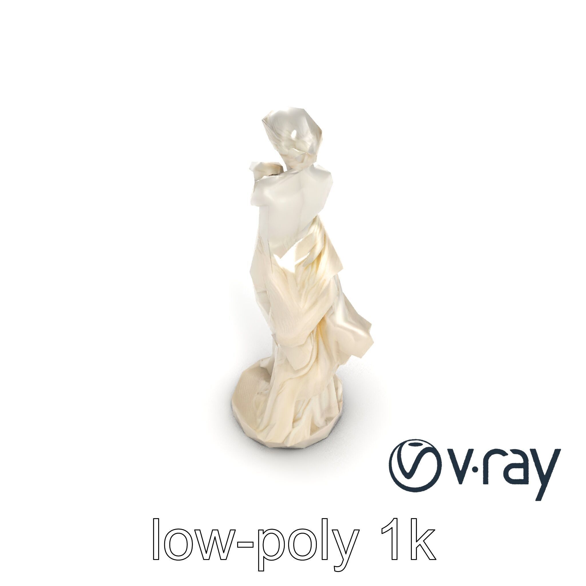 Graceful Classical Nymph Statue model pack Low-poly 3D model_16