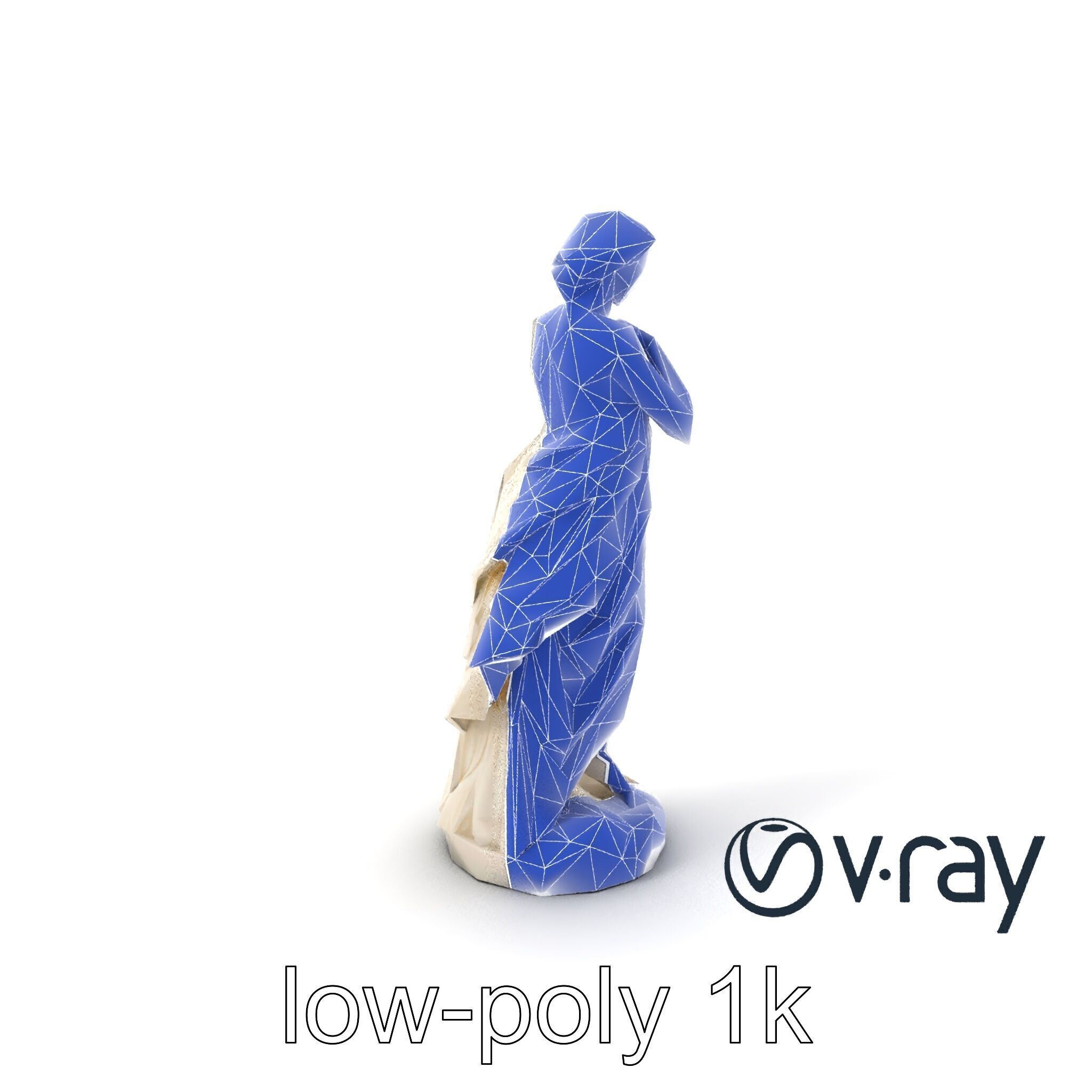 Graceful Classical Nymph Statue model pack Low-poly 3D model_8