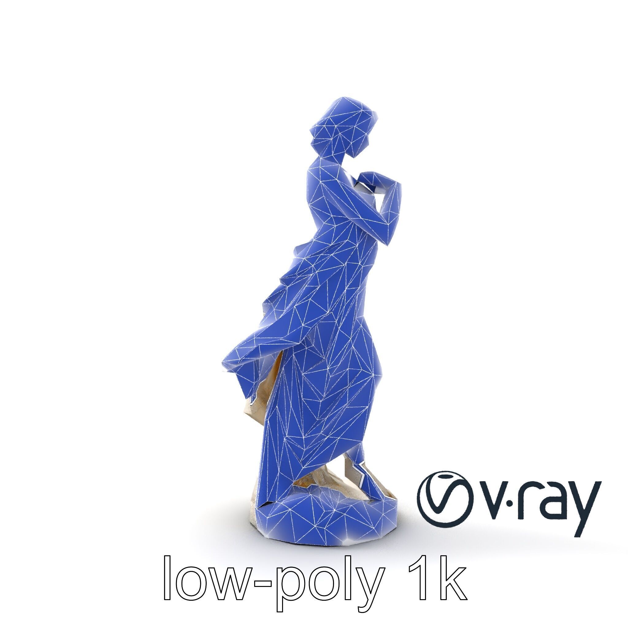 Graceful Classical Nymph Statue model pack Low-poly 3D model_26