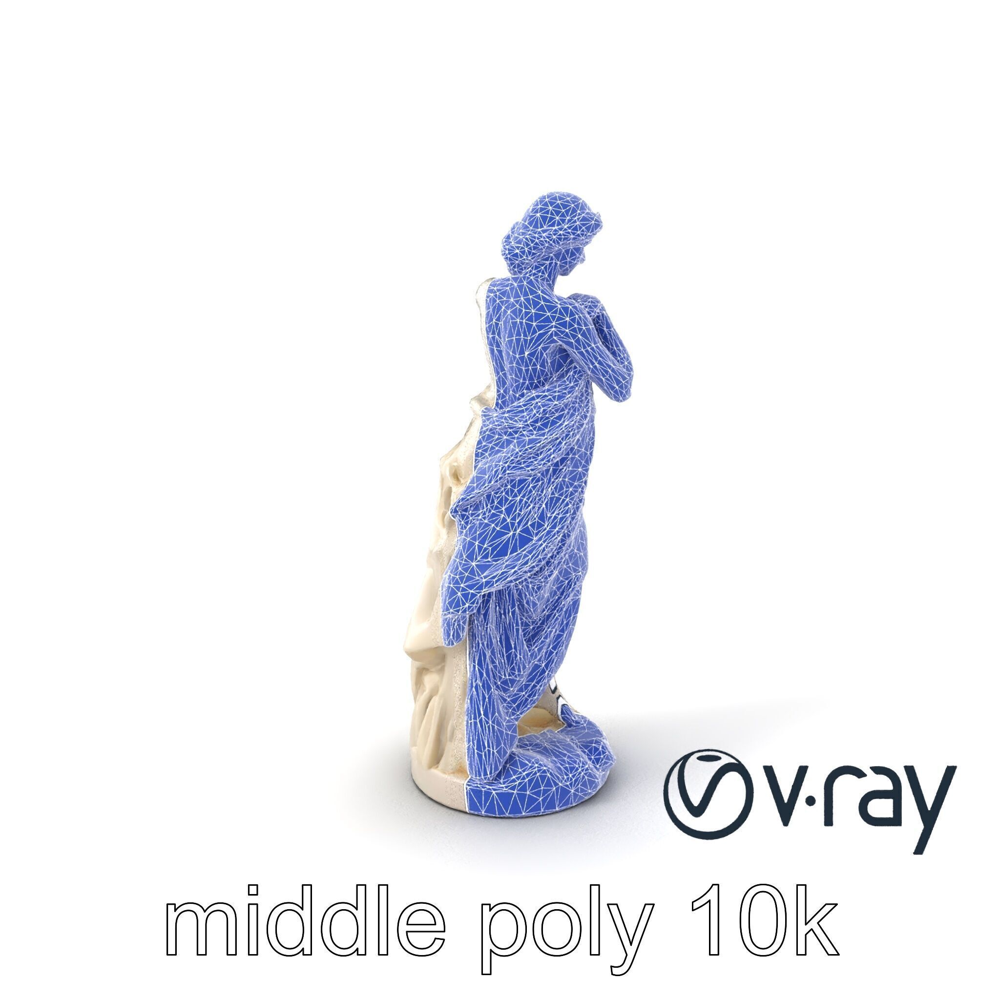 Graceful Classical Nymph Statue model pack Low-poly 3D model_5