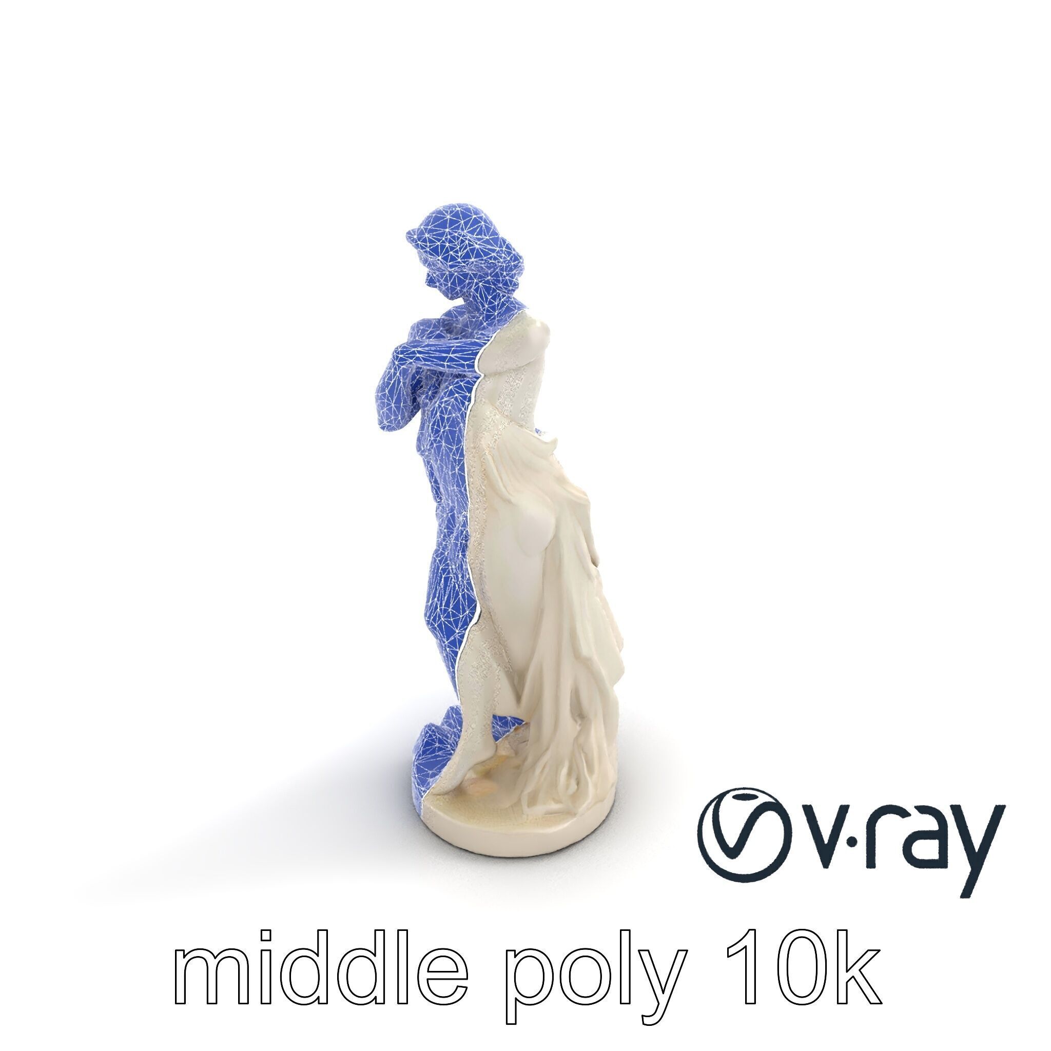 Graceful Classical Nymph Statue model pack Low-poly 3D model_14
