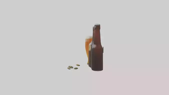 Craft beer model Low-poly 3D model