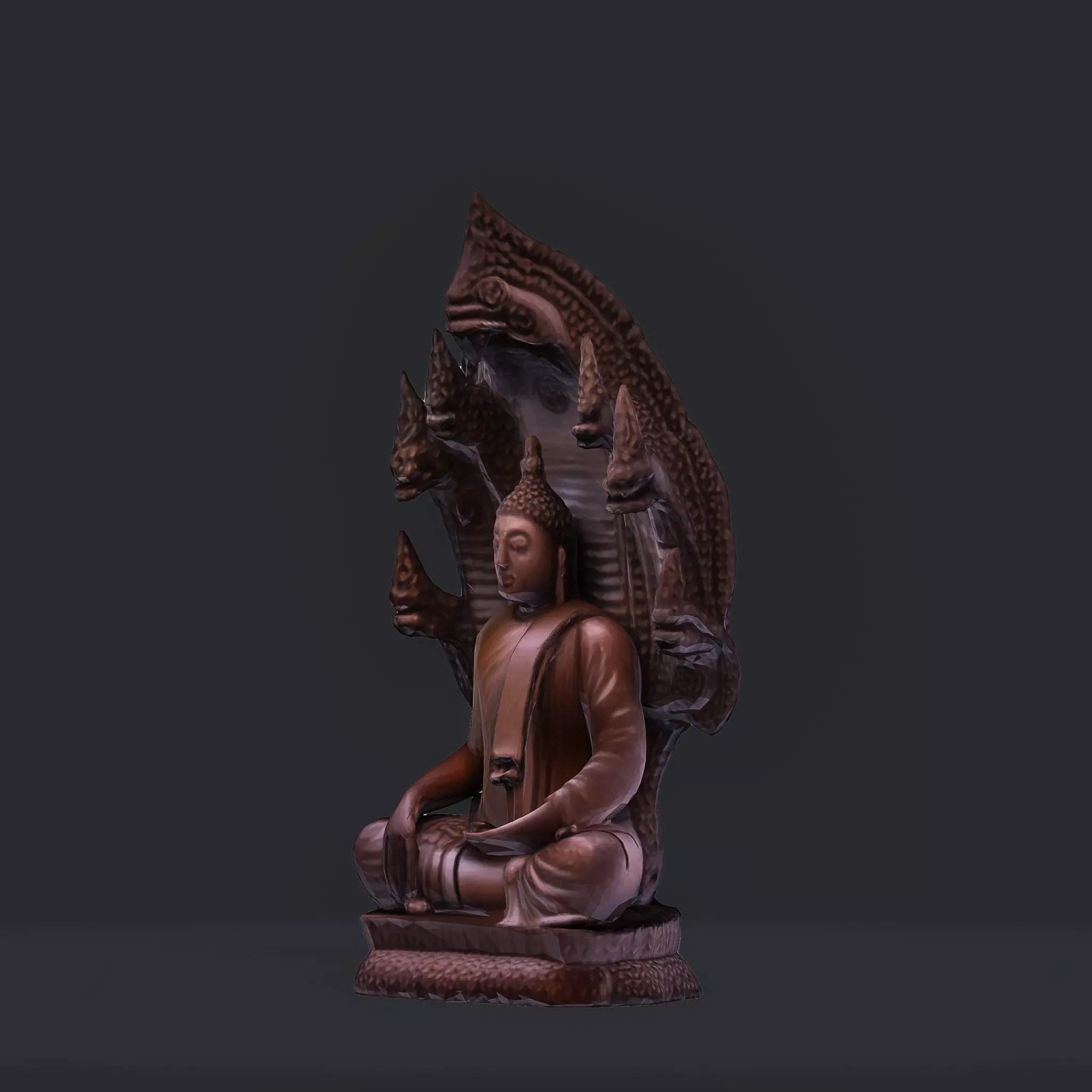 Buddha statue 3D print model Low-poly 3D model