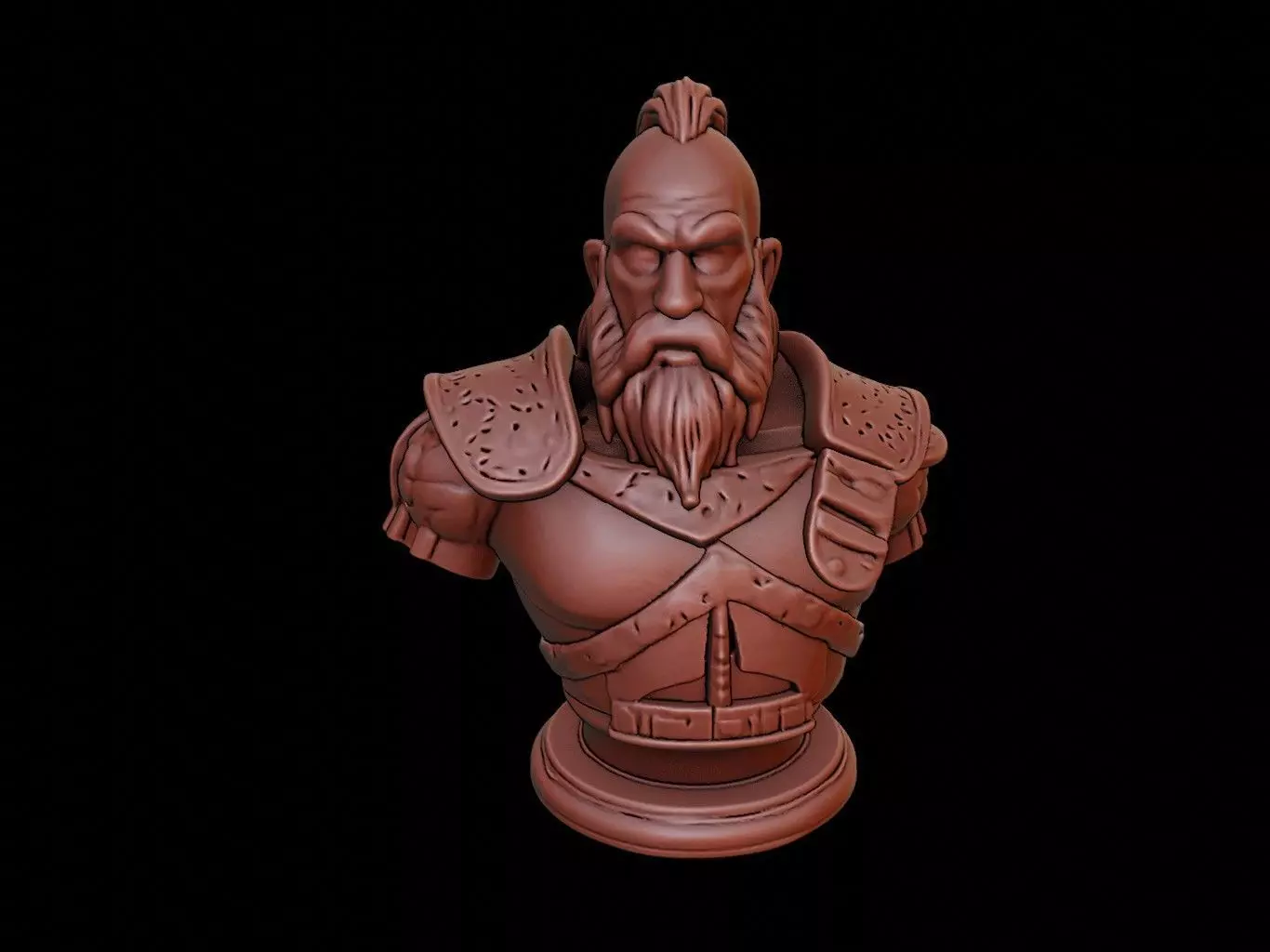 Barbarian Warlord Bust 3D print model_0