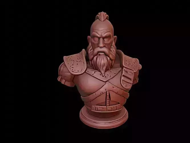 Barbarian Warlord Bust 3D print model
