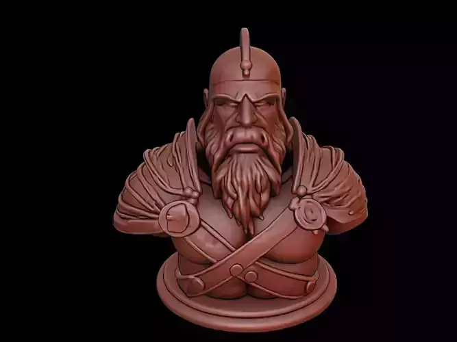 Barbarian Warlord Bust 3D print model