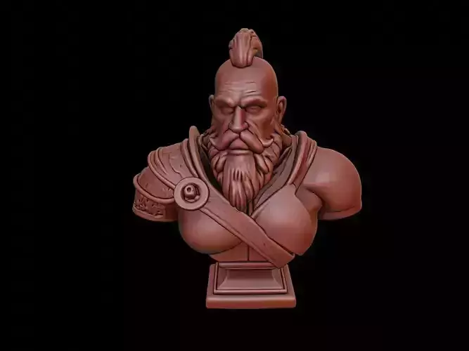Barbarian Warlord Bust 3D print model