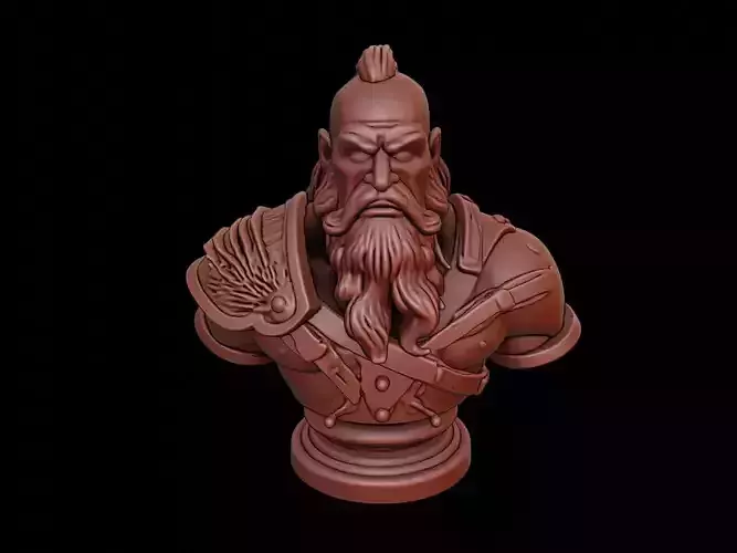Barbarian Warlord Bust 3D print model