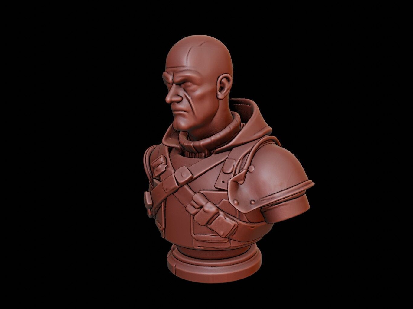 Bounty Hunter Bust 3D print model_2