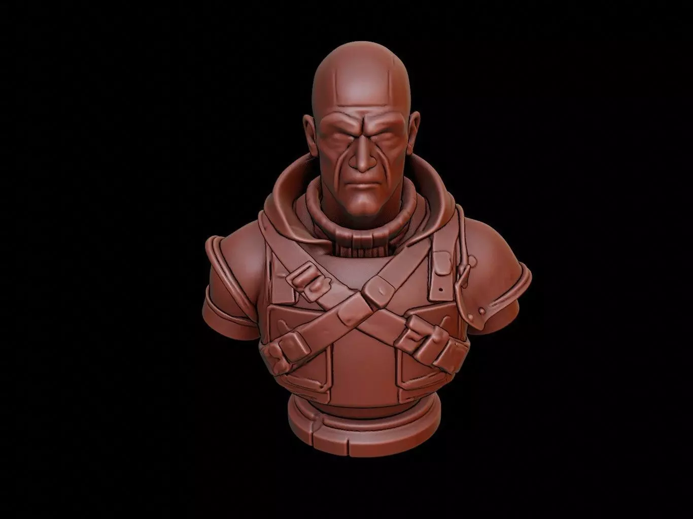 Bounty Hunter Bust 3D print model_0