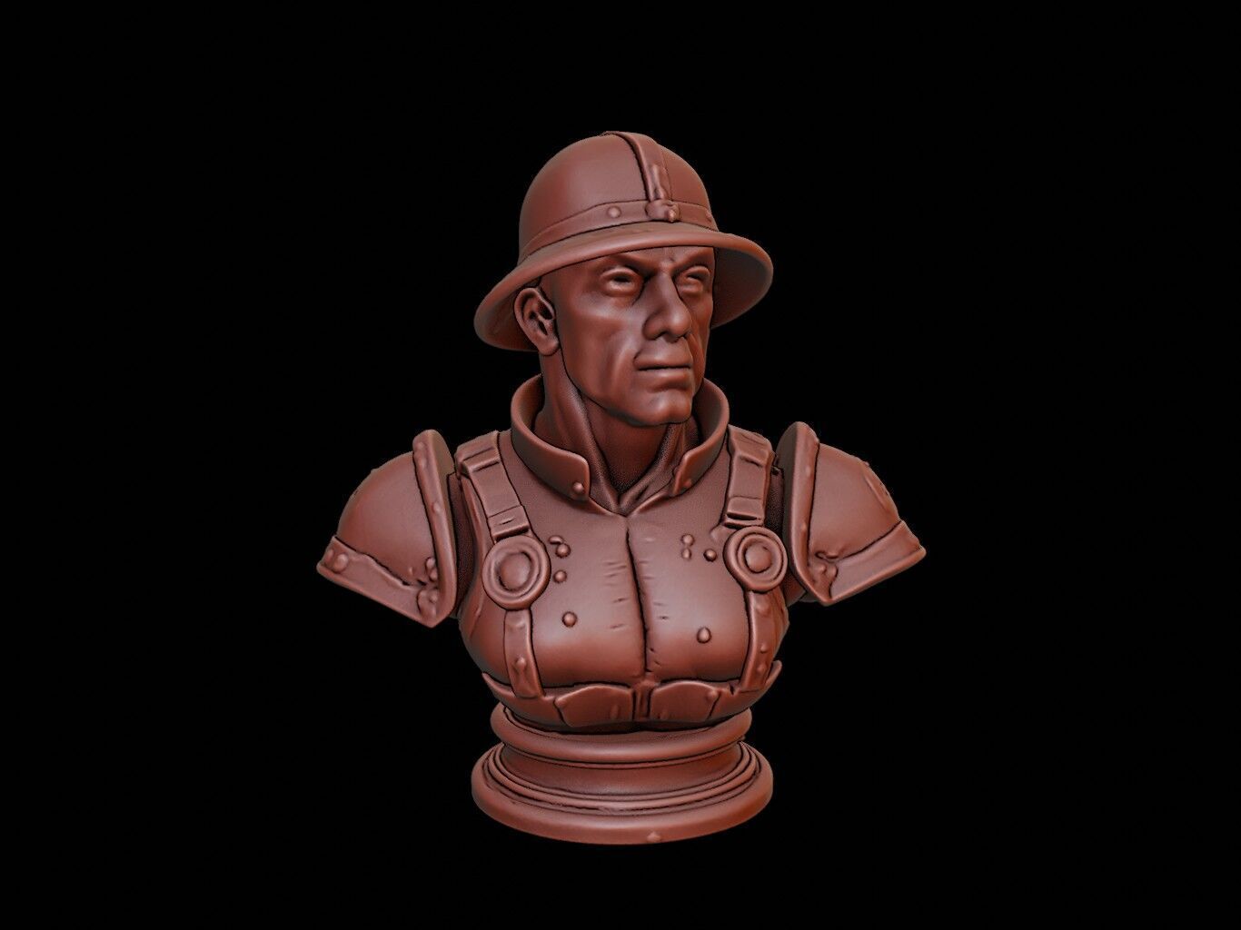 Bounty Hunter Bust 3D print model_1